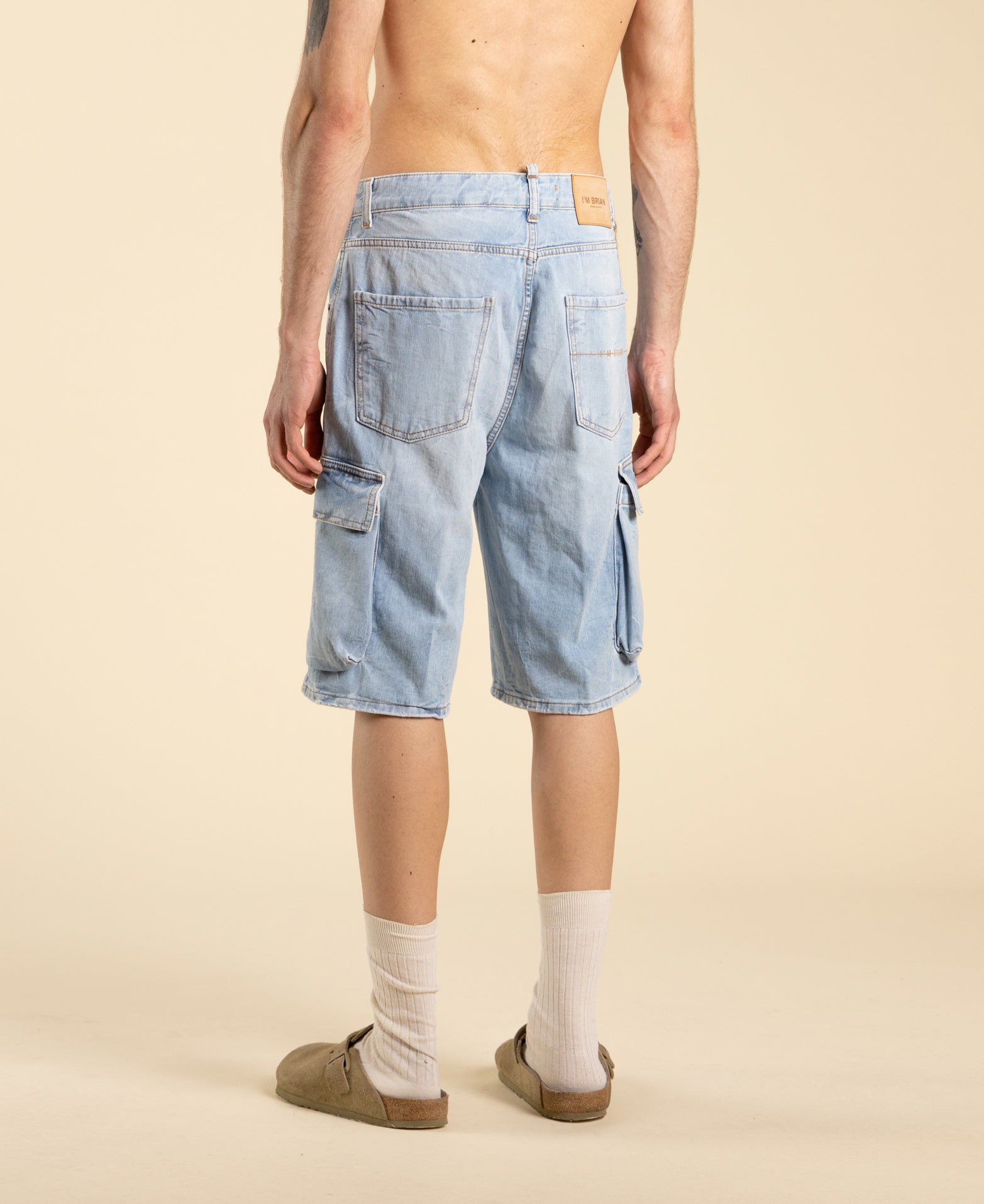 Light washed cargo Bermuda shorts