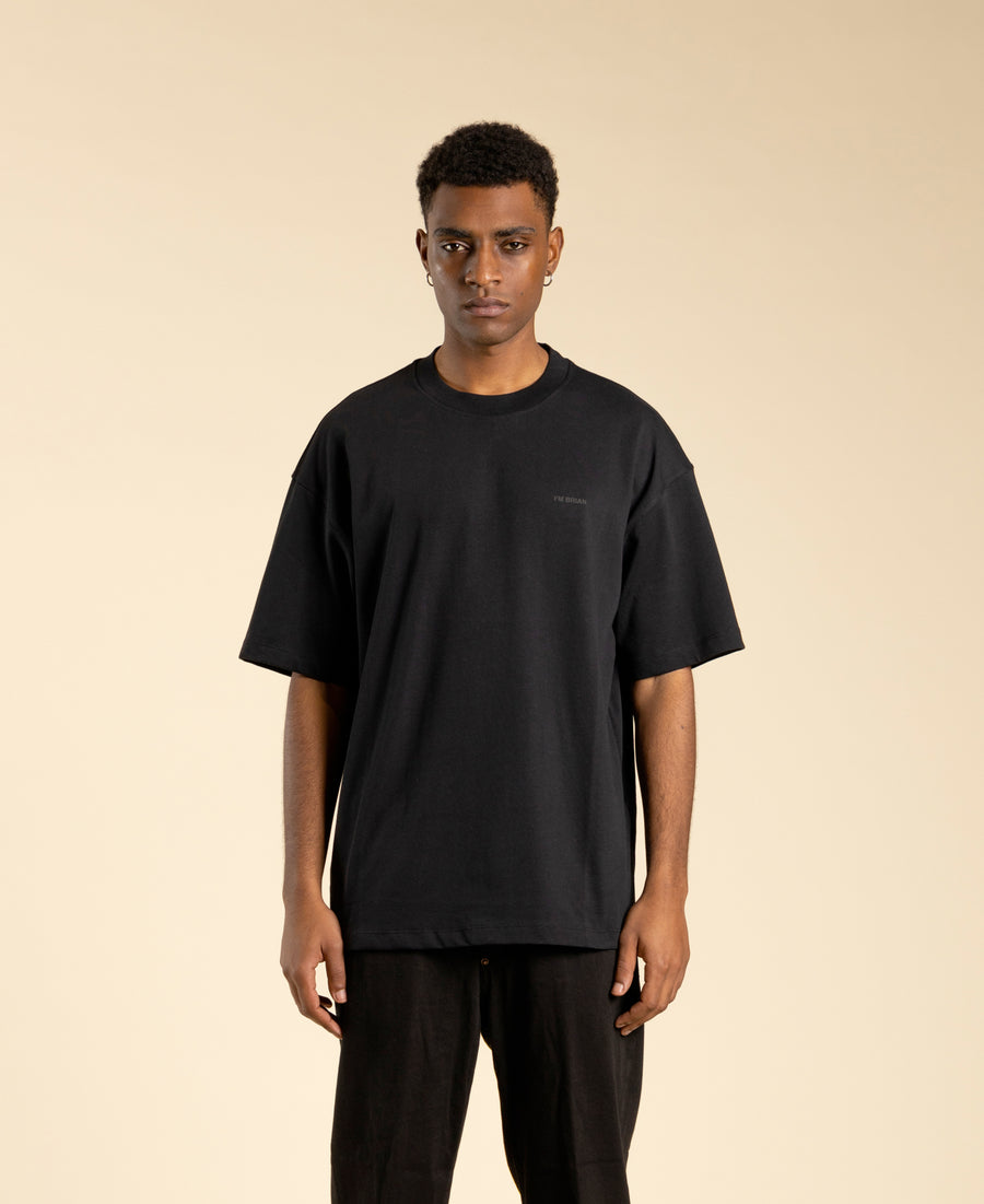 T-shirt oversize in jersey di cotone - Nero