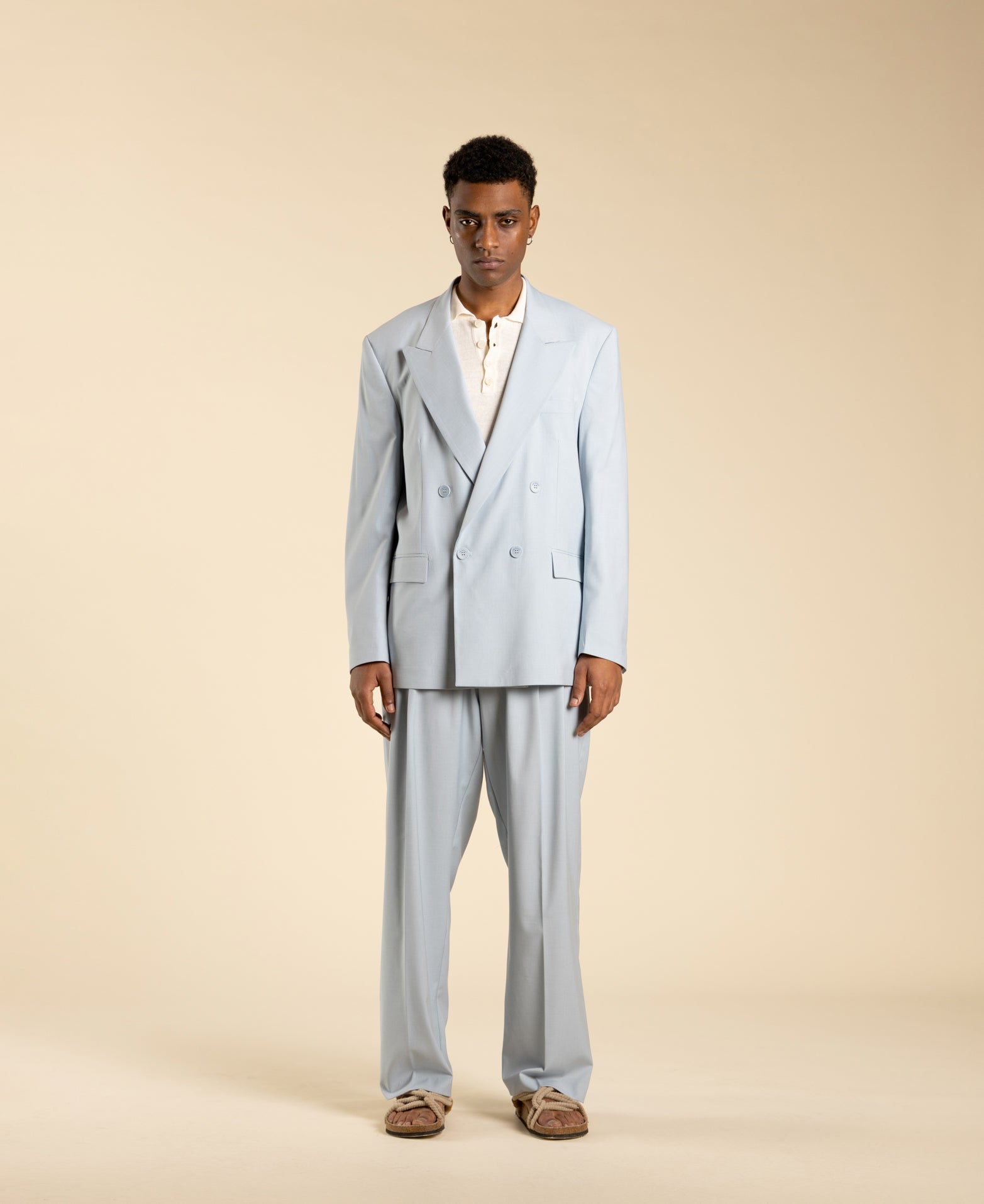 Giacca doppiopetto oversize - Polvere