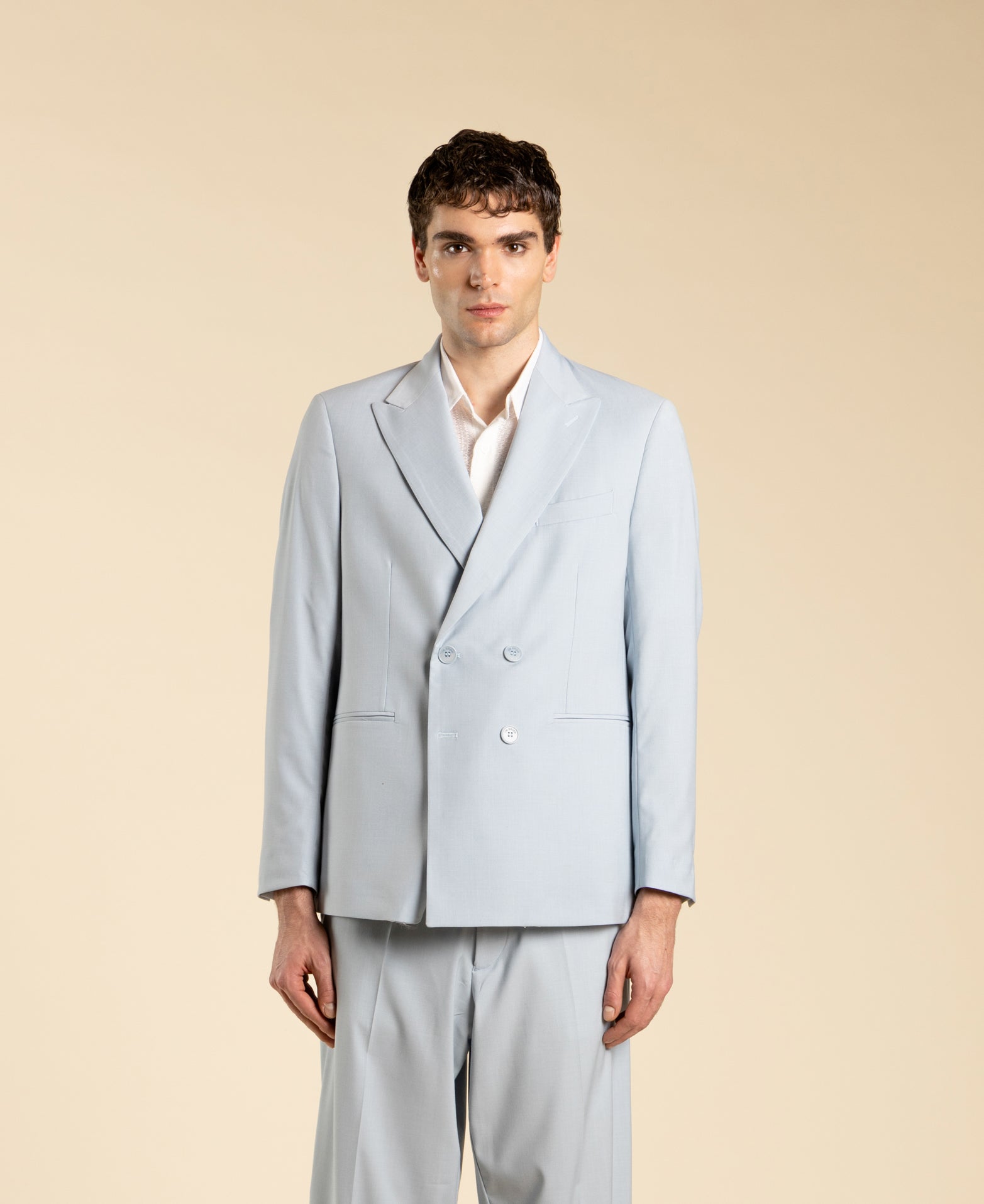 Double-breasted jacket - Powder