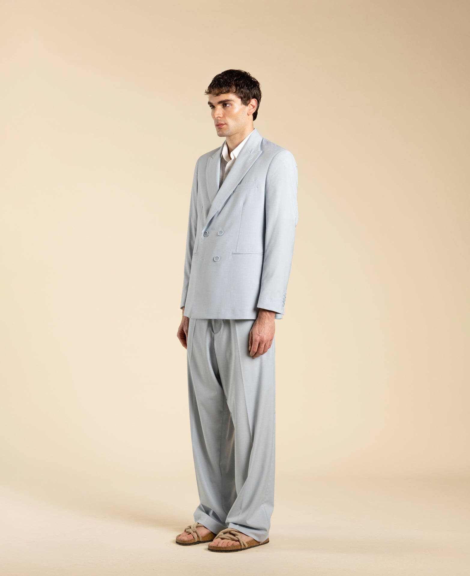 Double-breasted jacket - Powder
