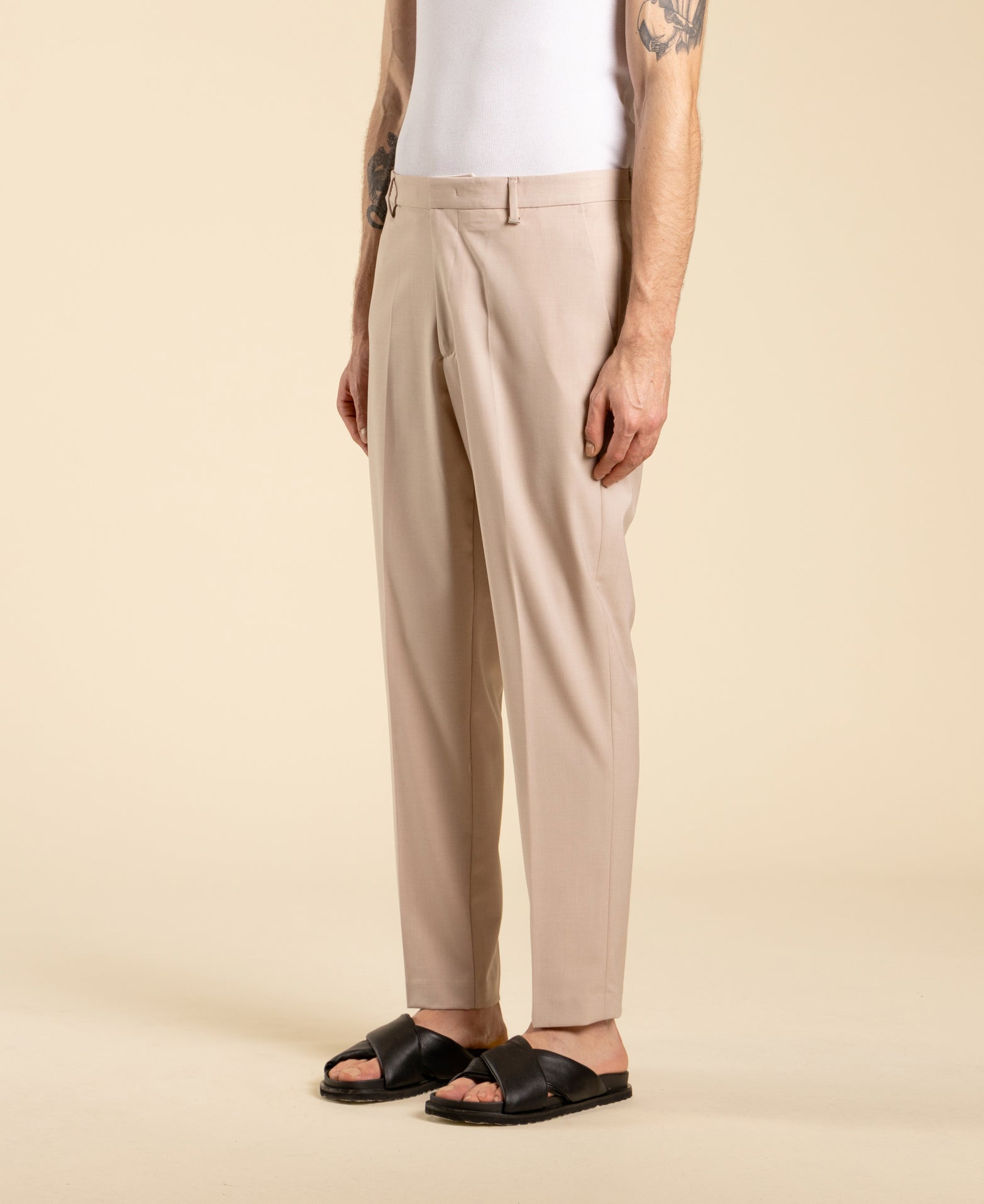 Regular-fit trousers with American pocket - Powder