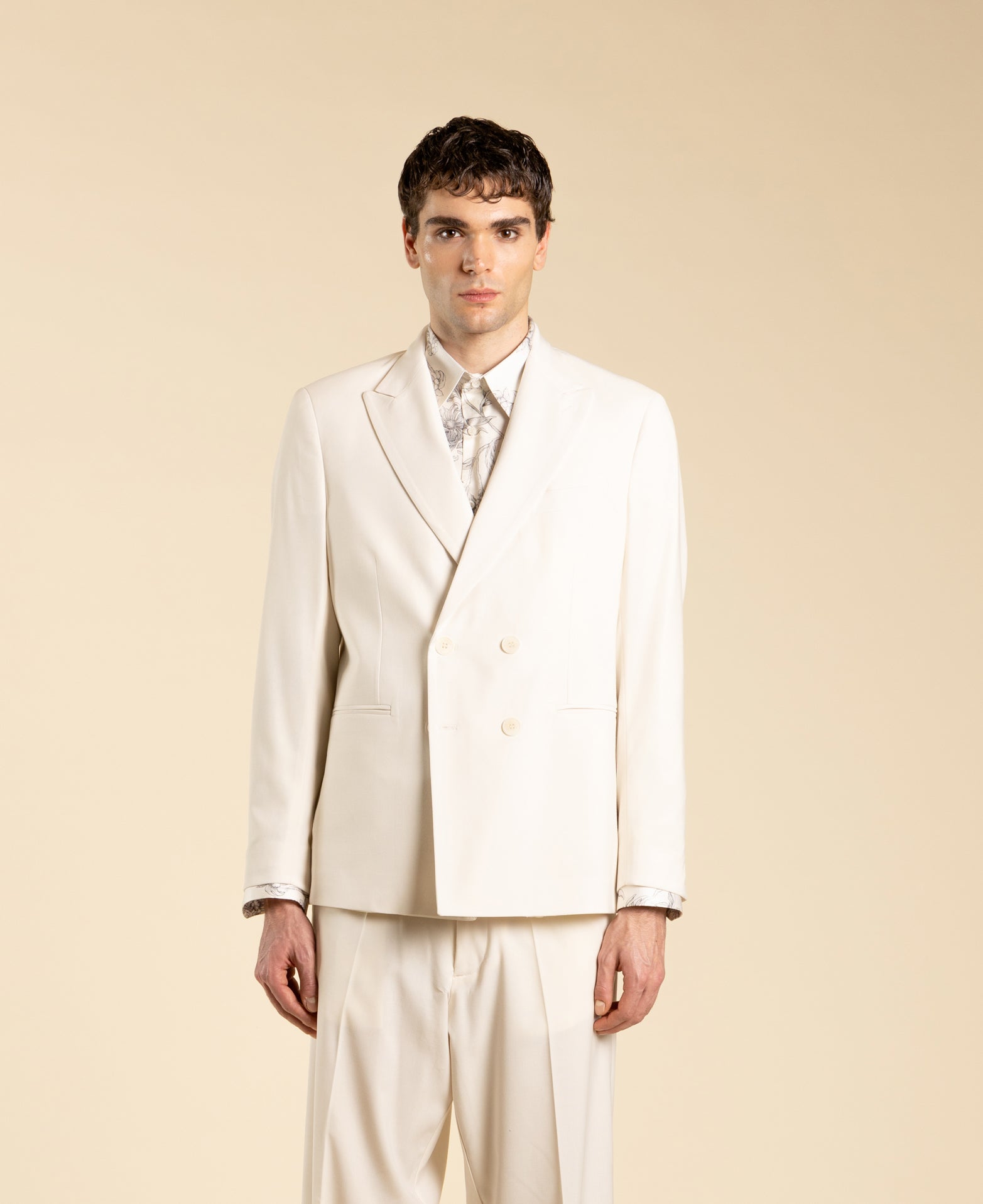 Double-breasted jacket - Cream