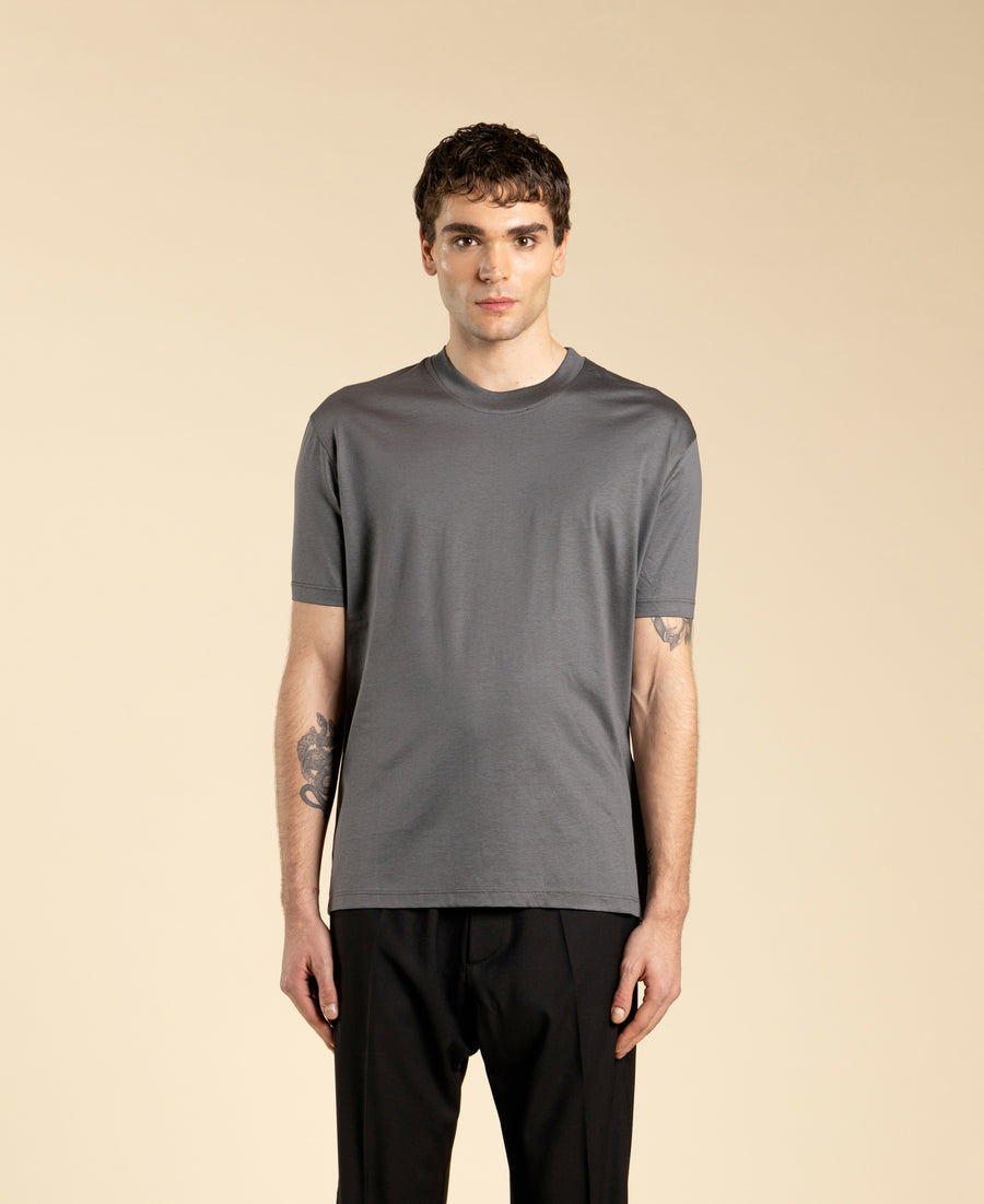 T-shirt in cotone modal mercerizzato - Grigio