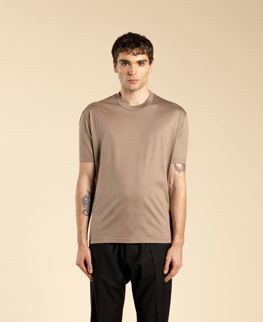 T-shirt in cotone modal mercerizzato - Fango