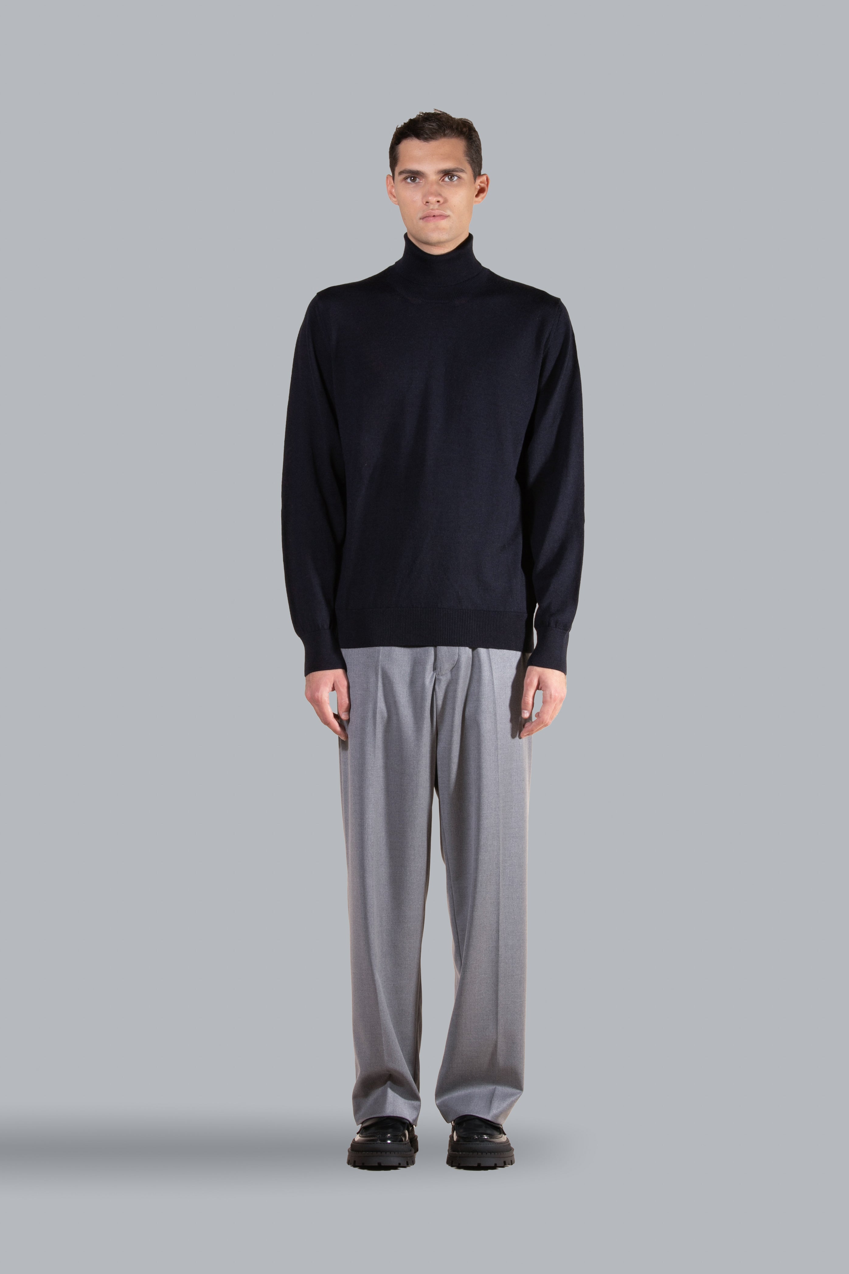 Dolcevita in lana merinos - Blu