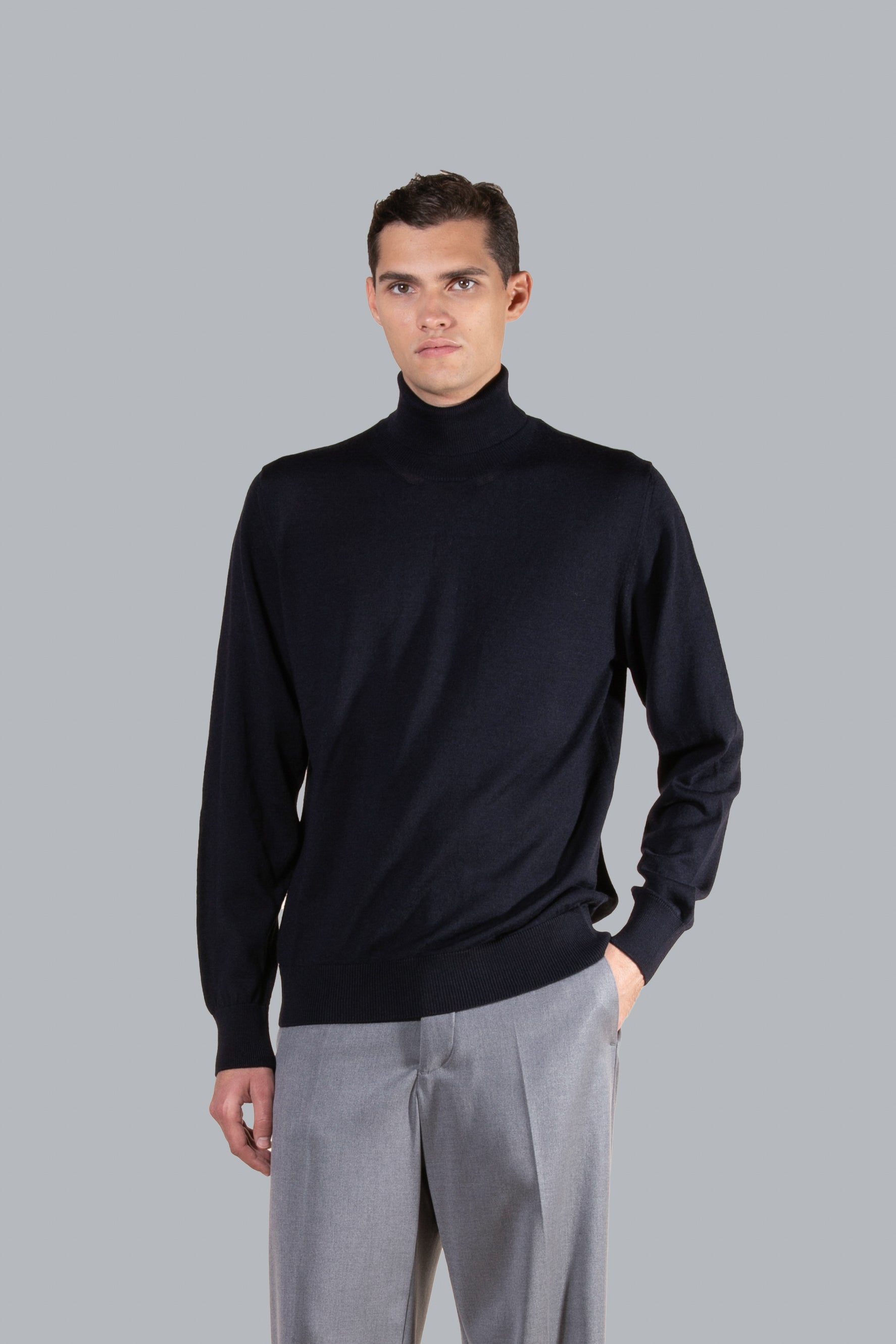 Dolcevita in lana merinos - Blu