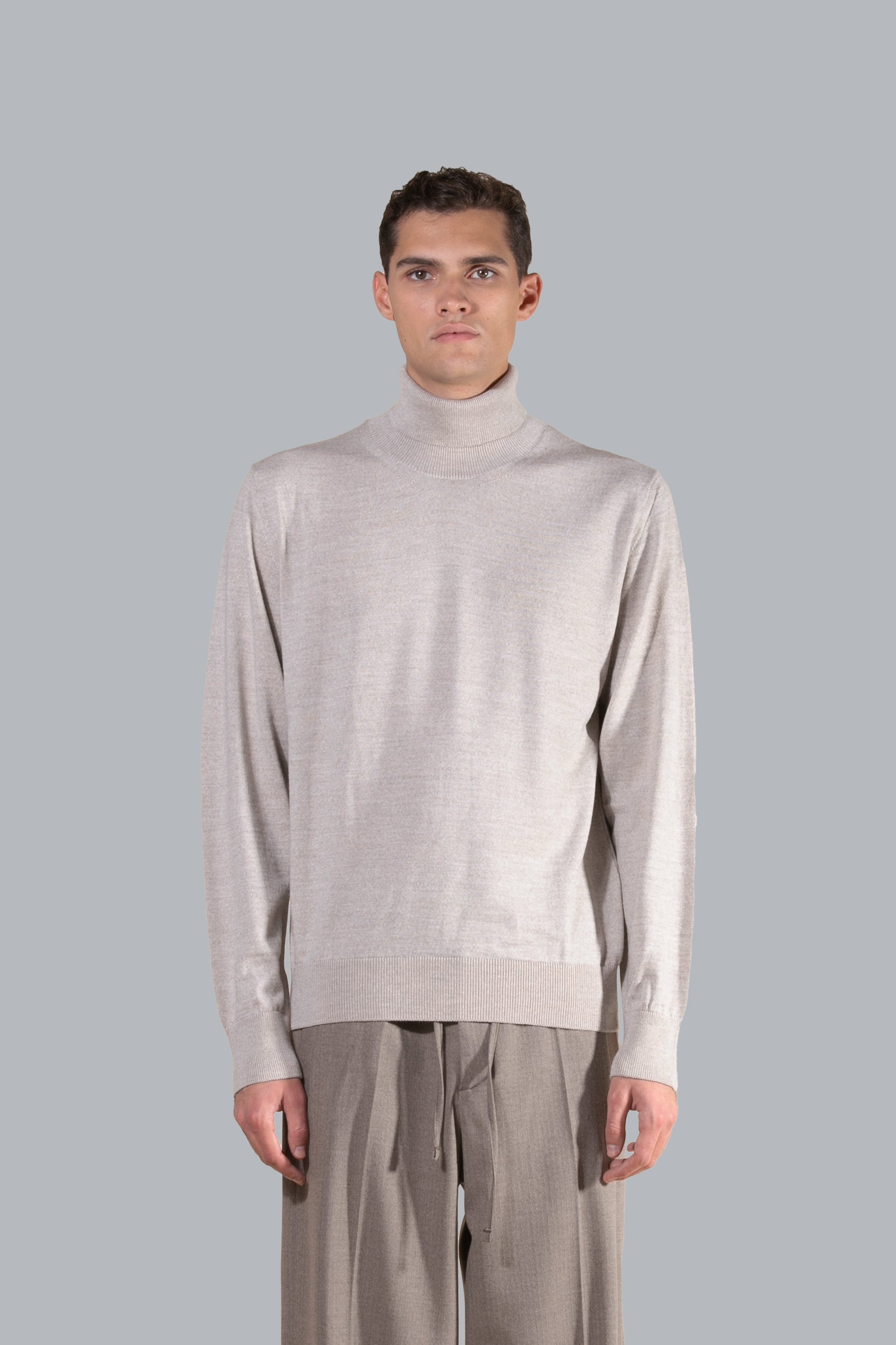 Merino Wool Turtleneck - Beige