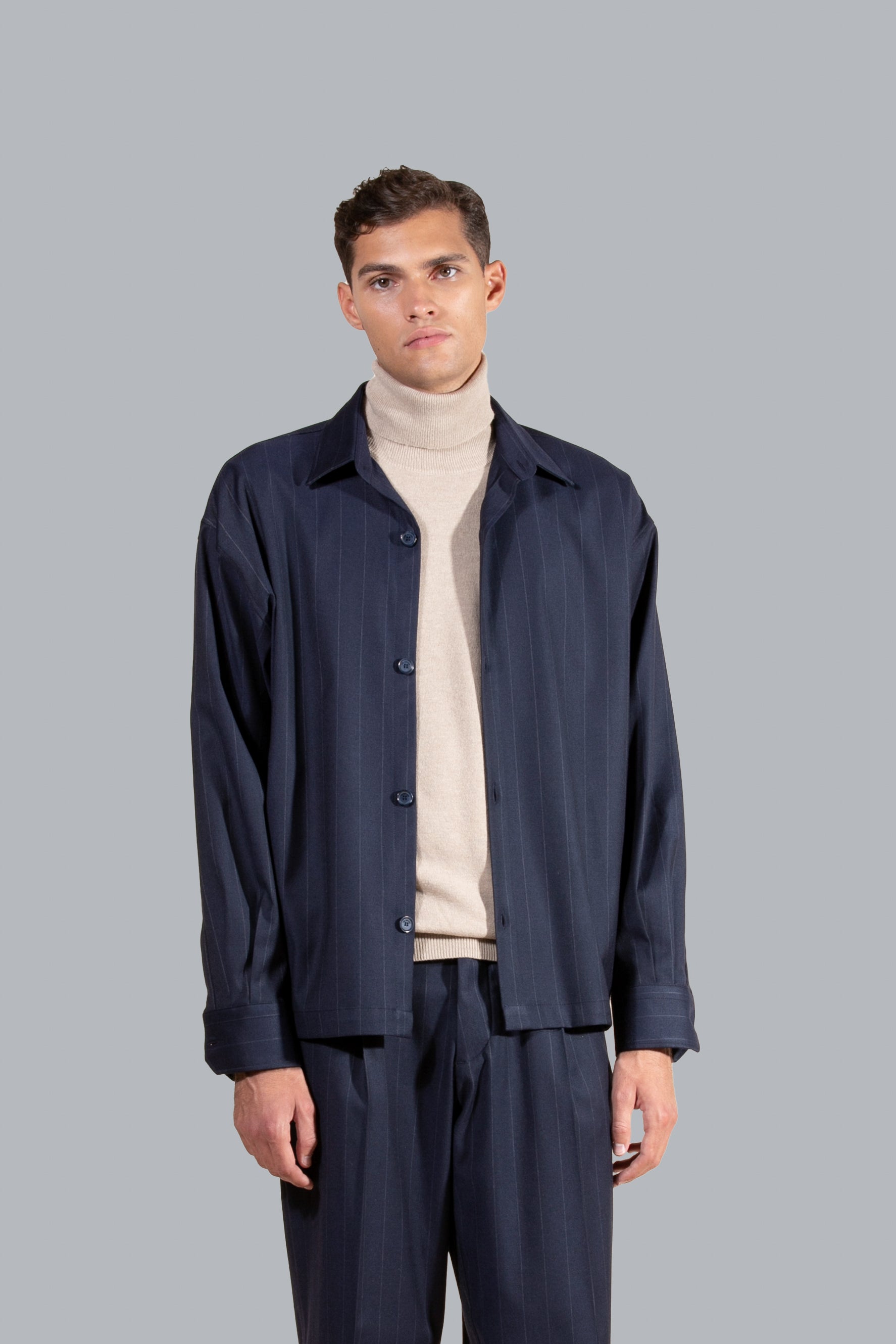 Cashmere Blend Turtleneck Sweater - Beige