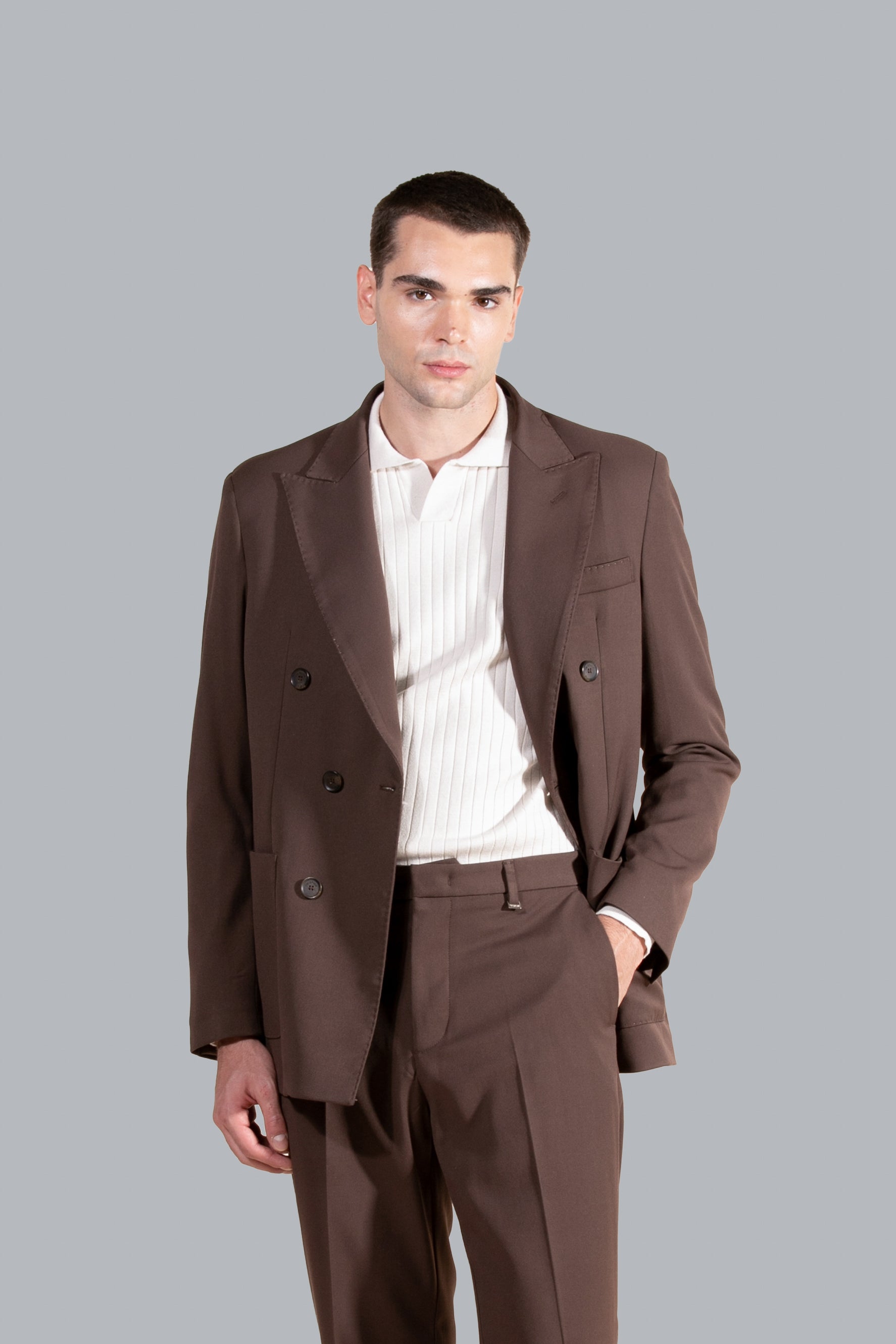 Double-breasted suit jacket - Moro