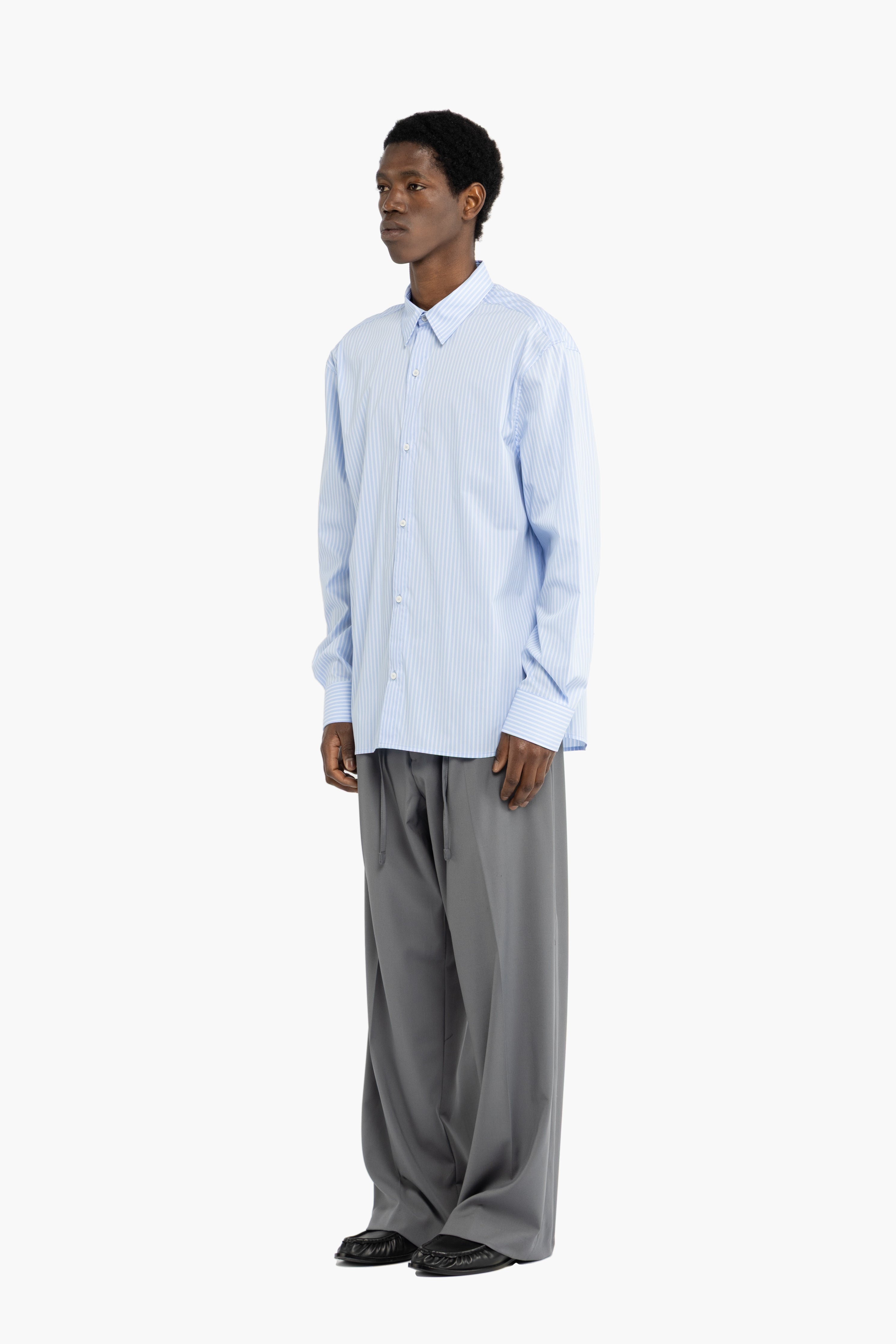 Camicia oversize in cotone a righe