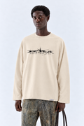T-shirt in jersey con logo - Beige