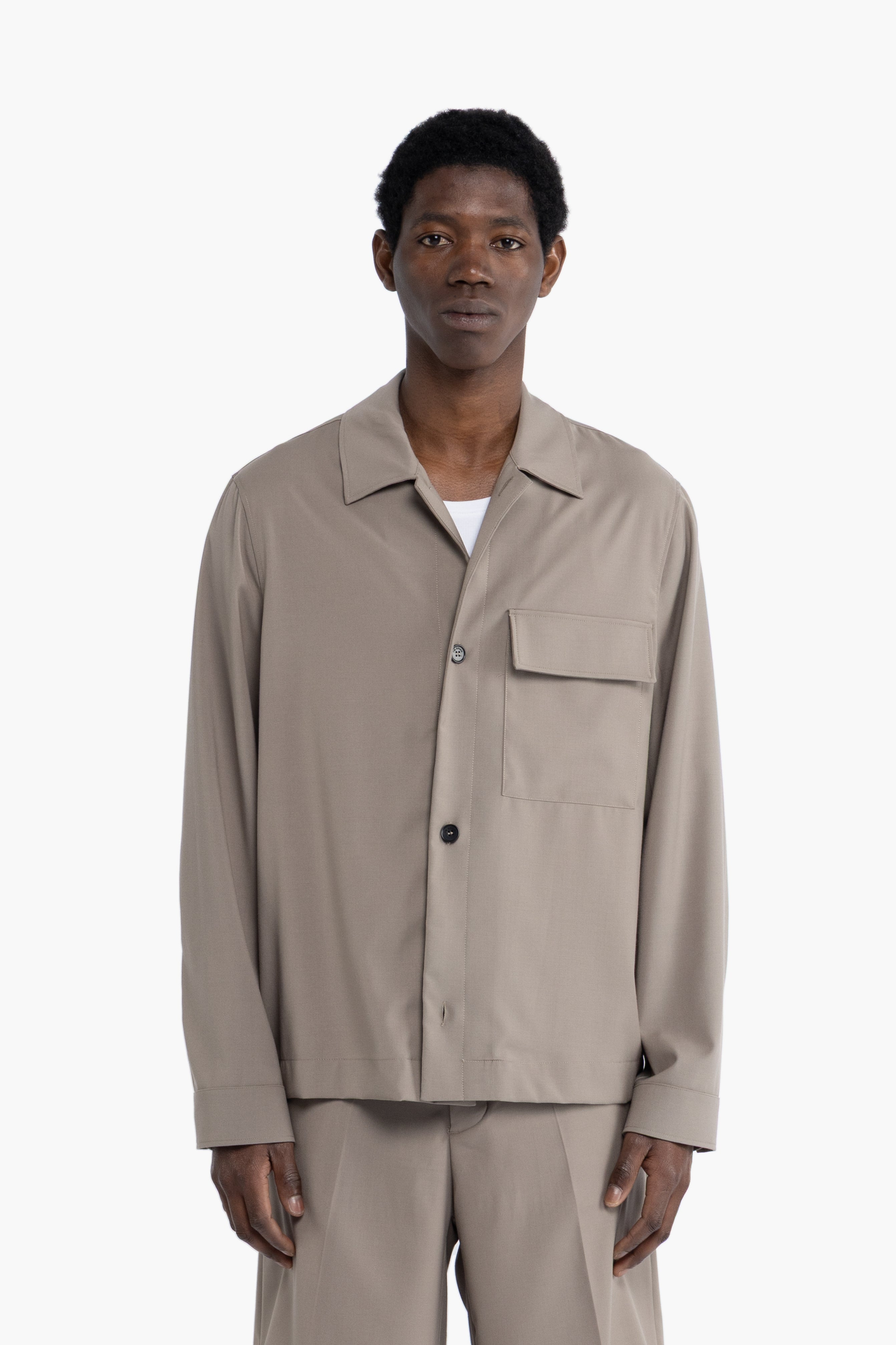 Giacca camicia sfoderata - Taupe