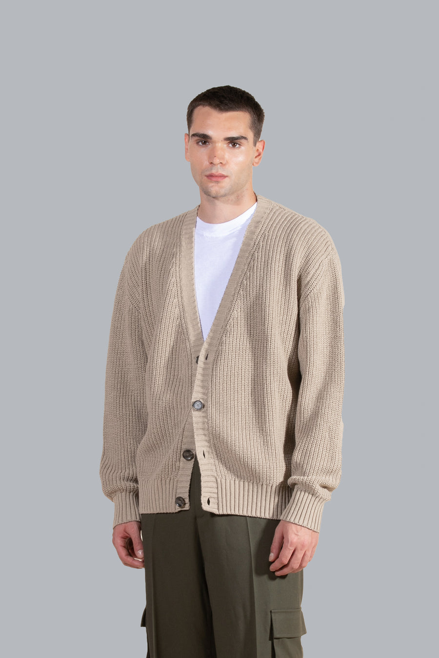 Cardigan in misto cotone - Beige