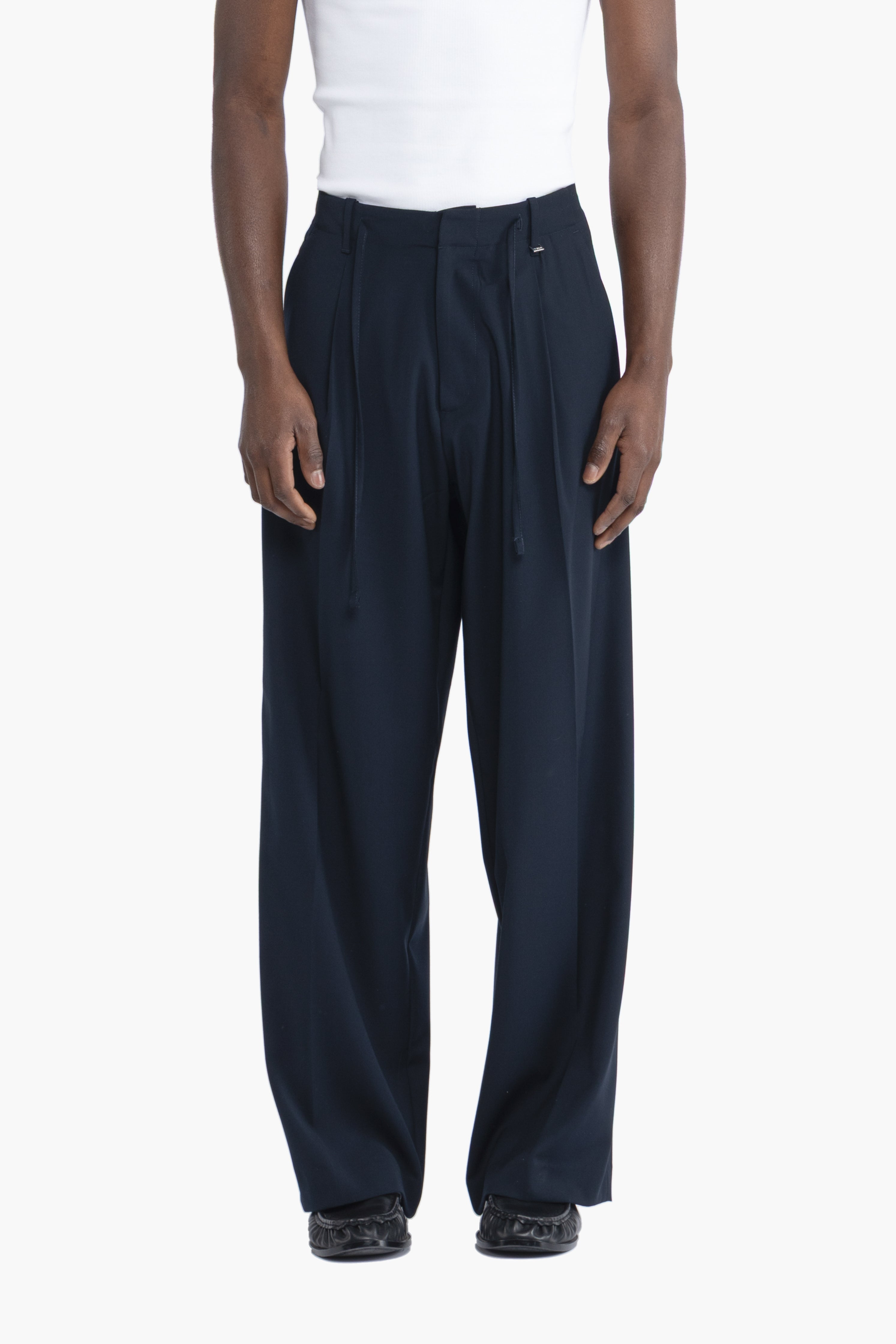 Pantalone con coulisse fondo molto ampio - Blu