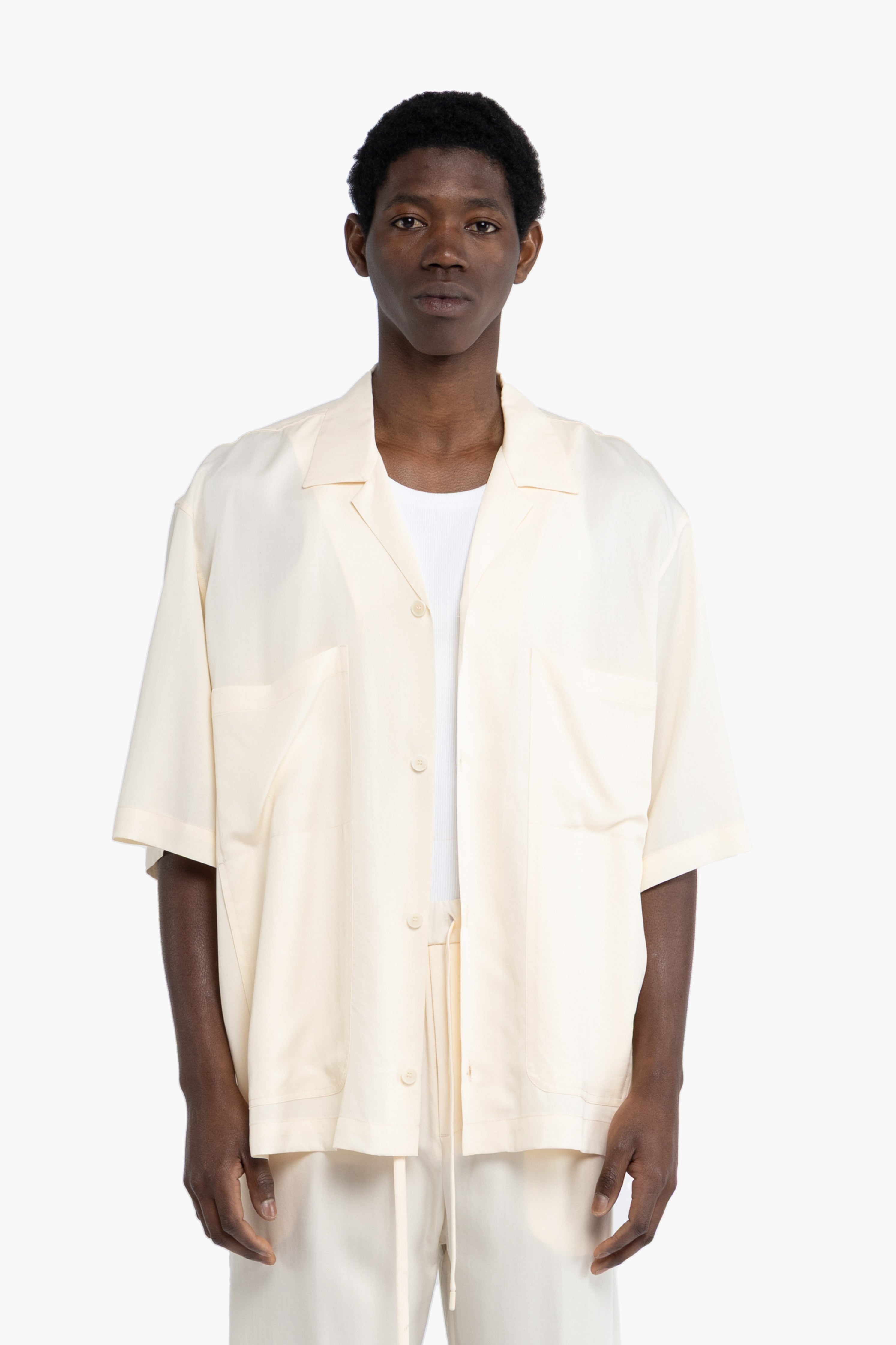 Camicia morbida in lyocell - Panna