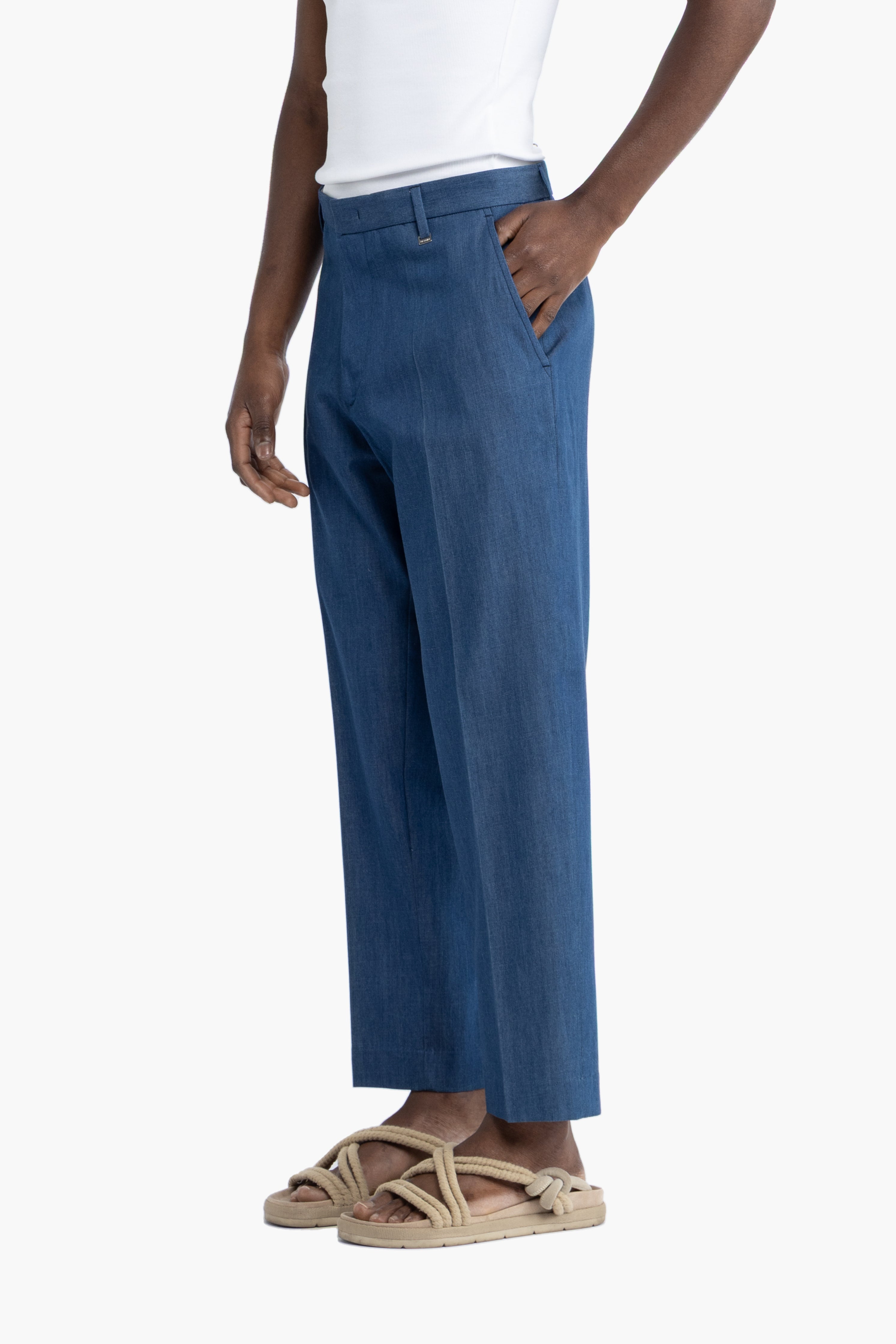 Pantalone in cotone effetto denim