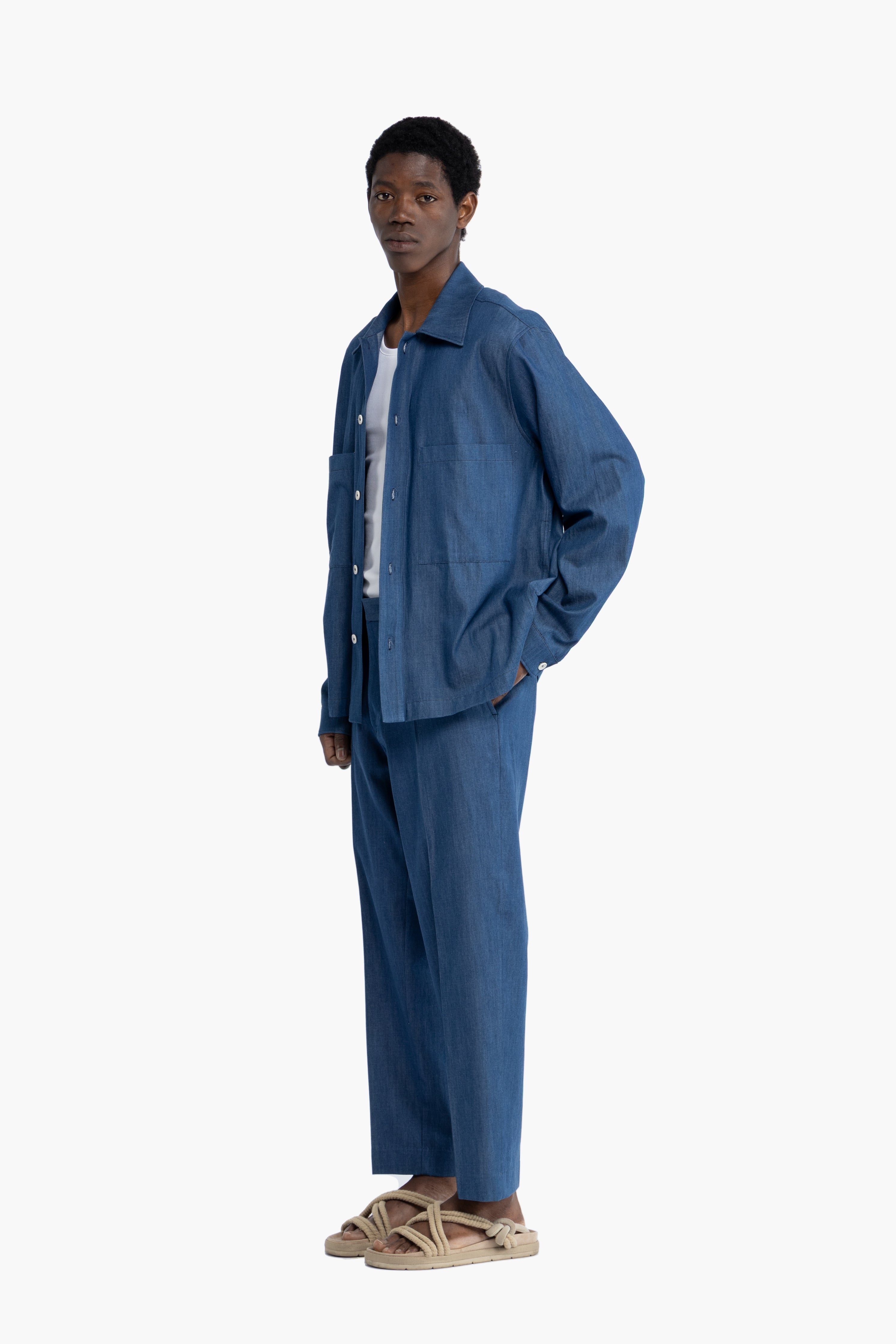 Pantalone in cotone effetto denim