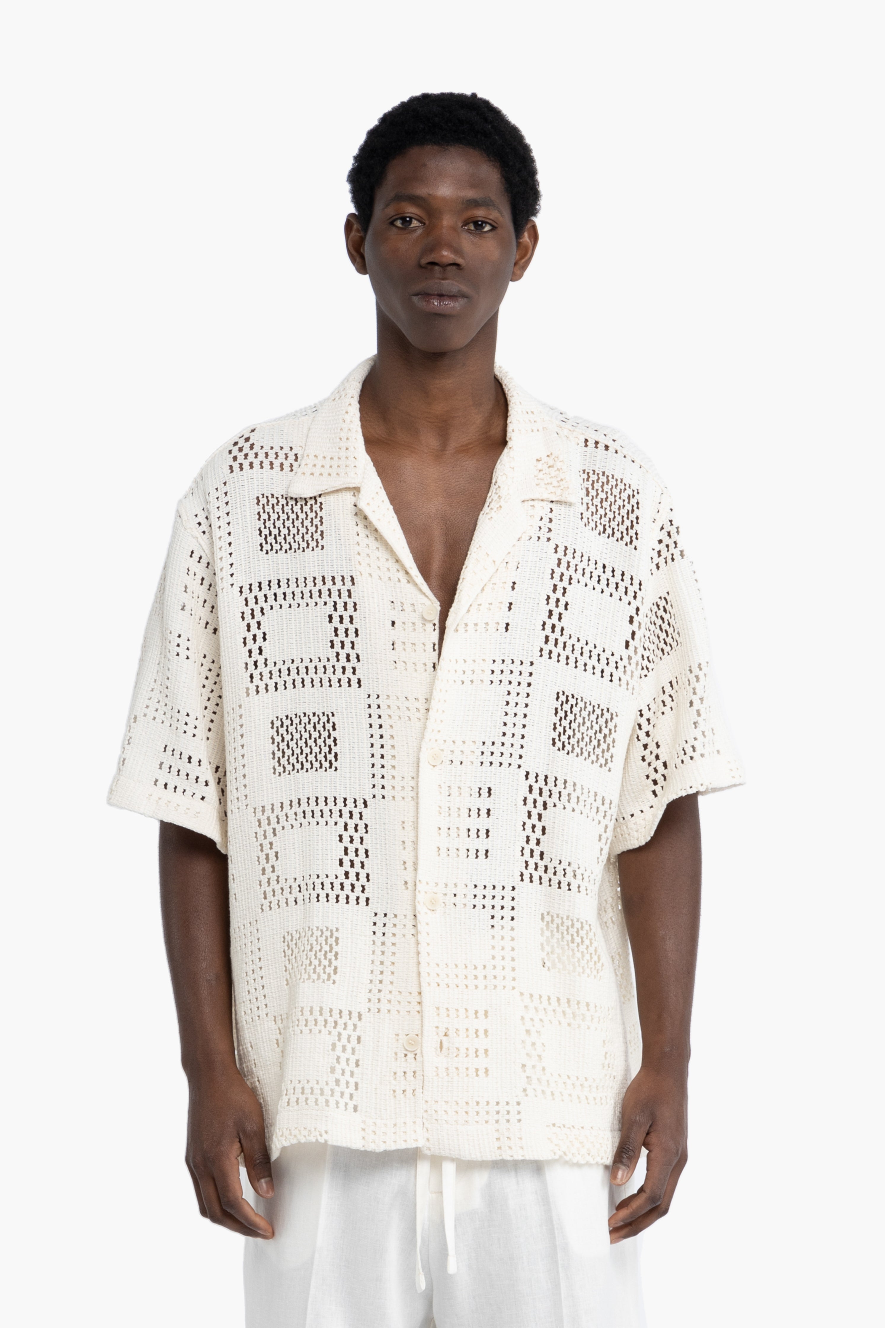 Camicia crochet in cotone