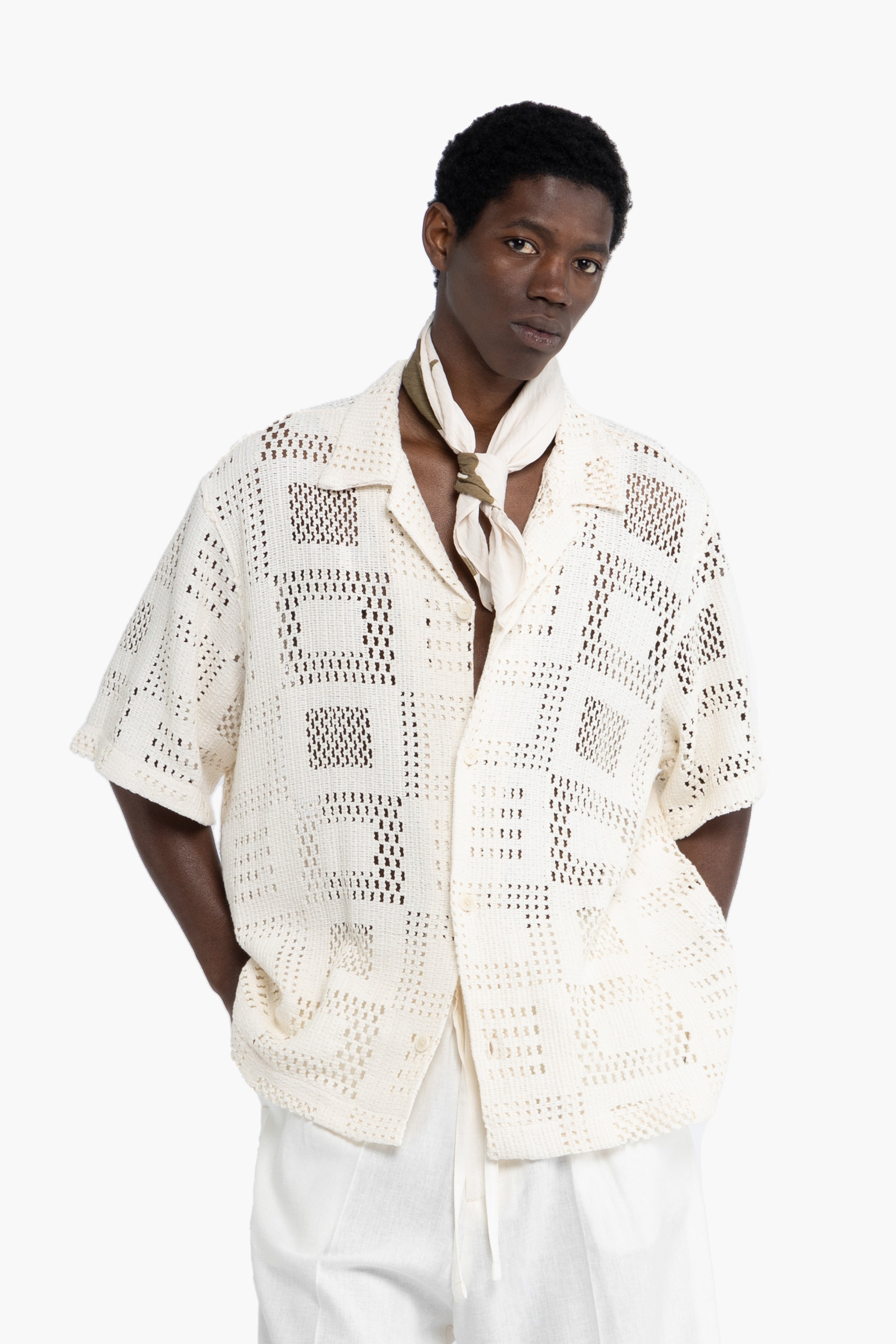 Camicia crochet in cotone