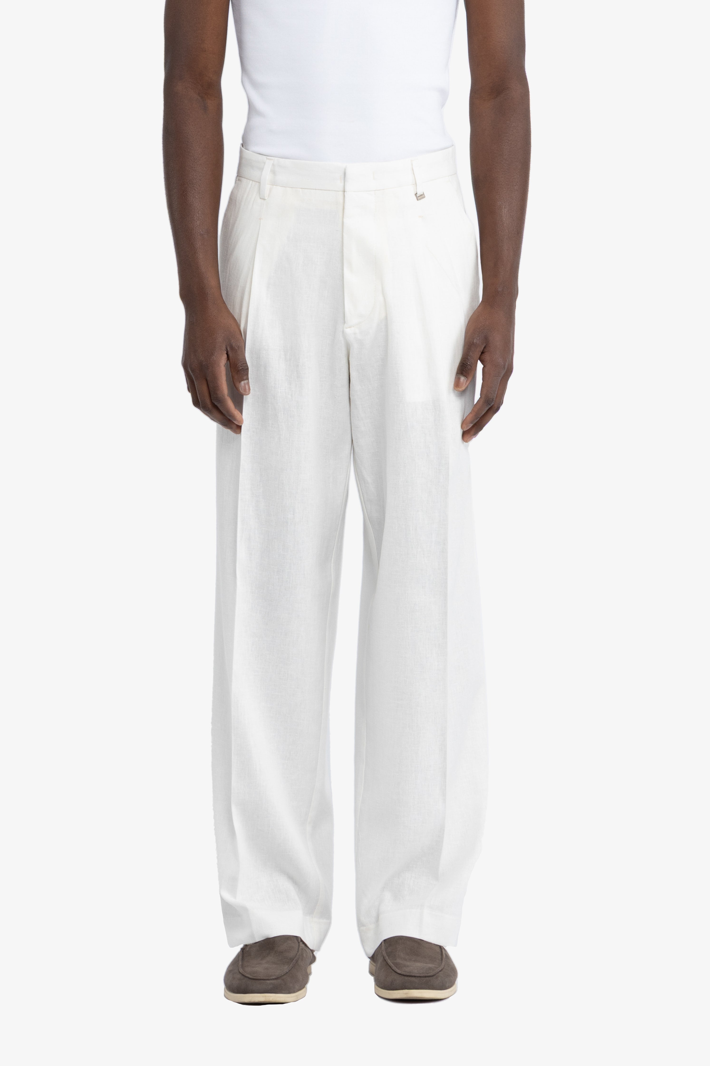 Pantalone in 100% lino - Bianco
