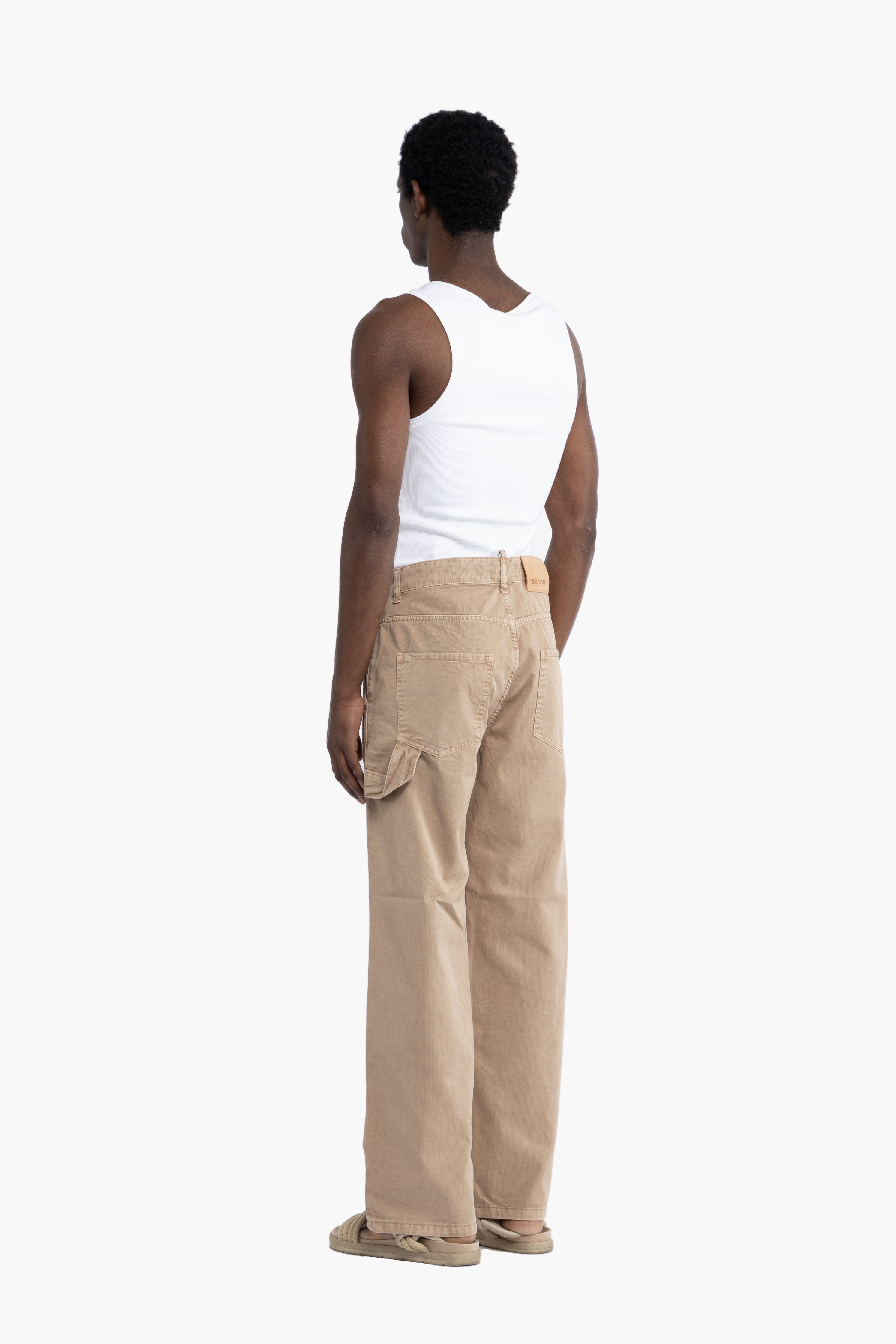 Jeans carpenter gamba ampia - Beige
