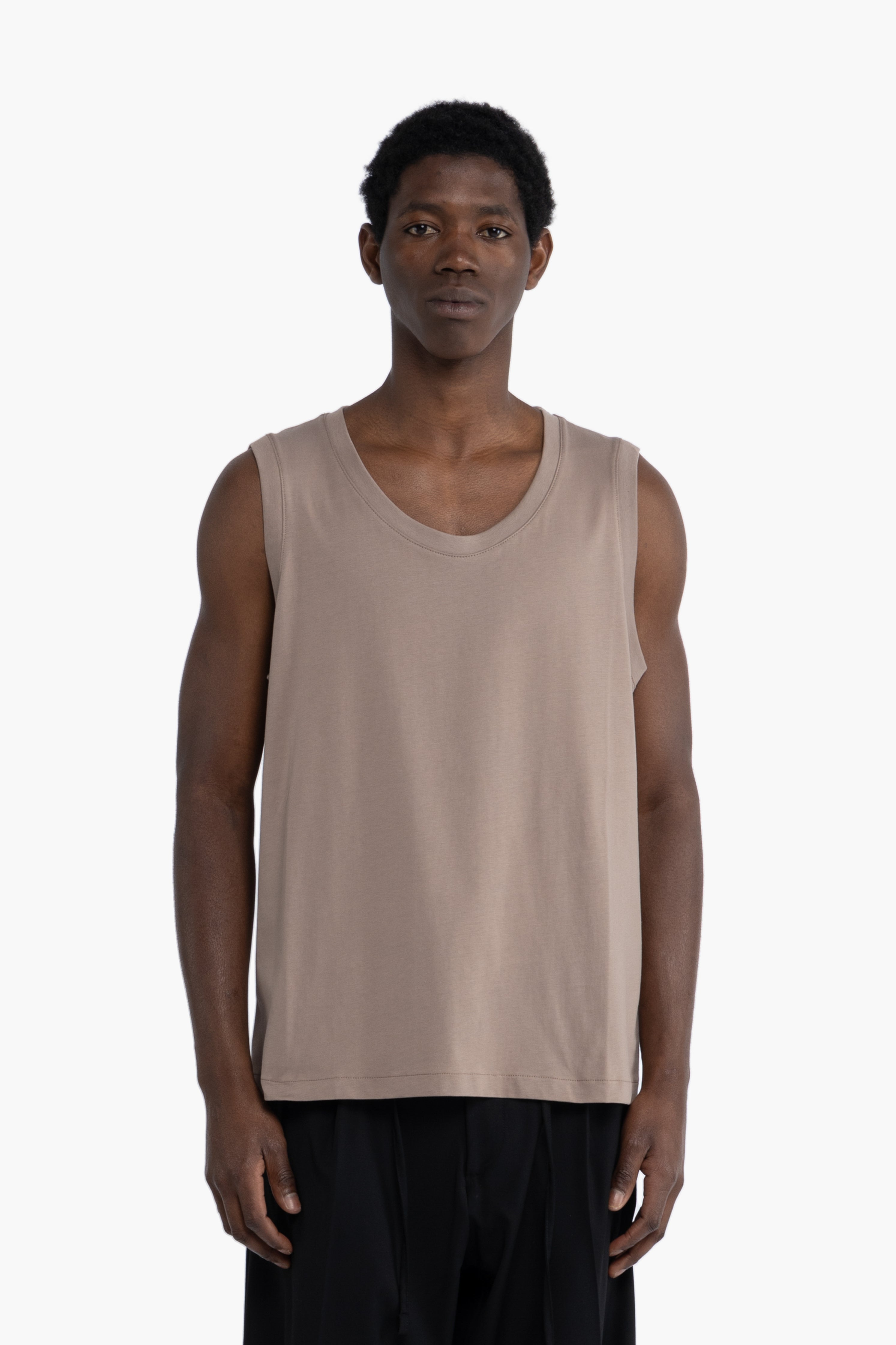 Canotta ampia in cotone - Taupe