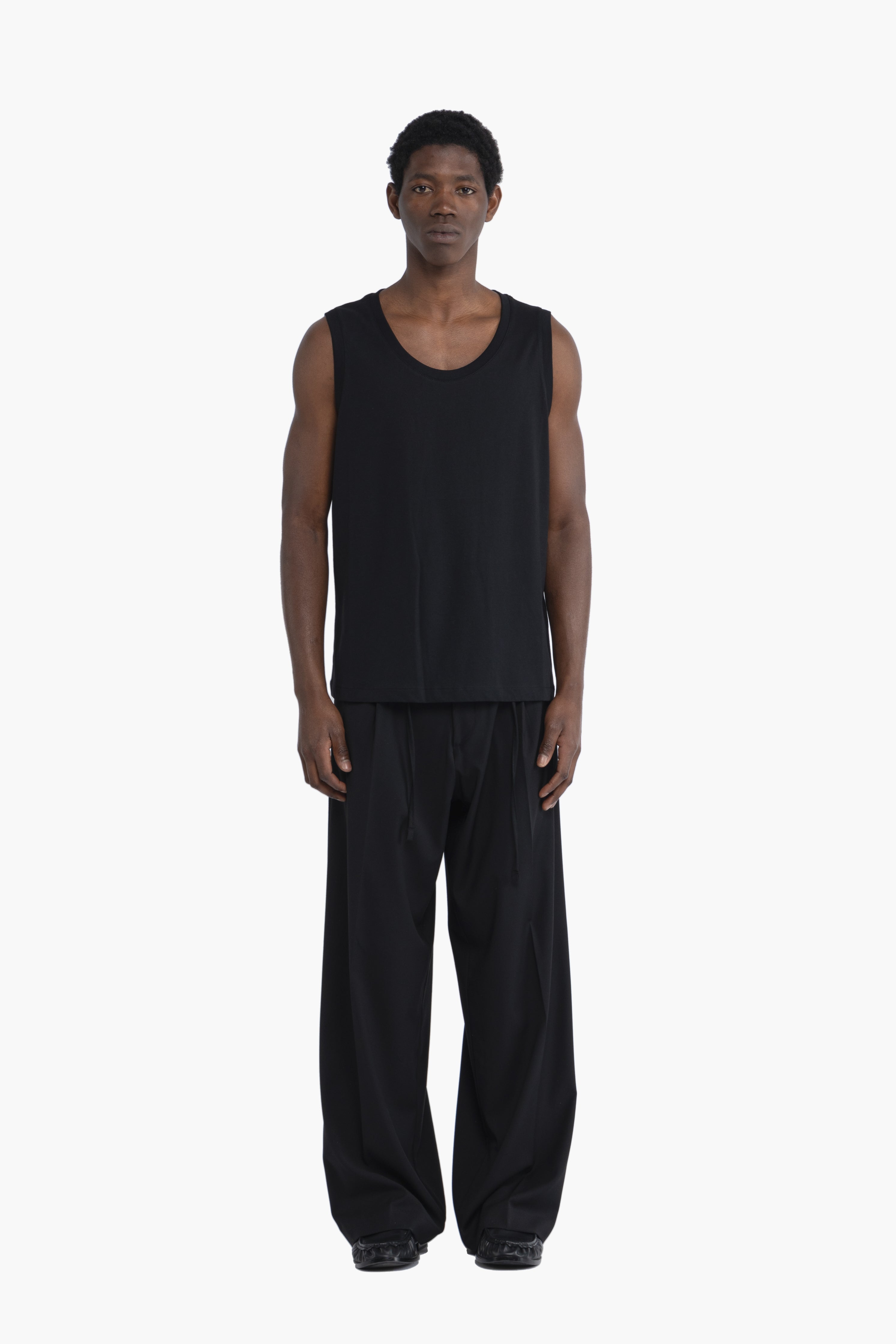 Canotta ampia in cotone- Nero