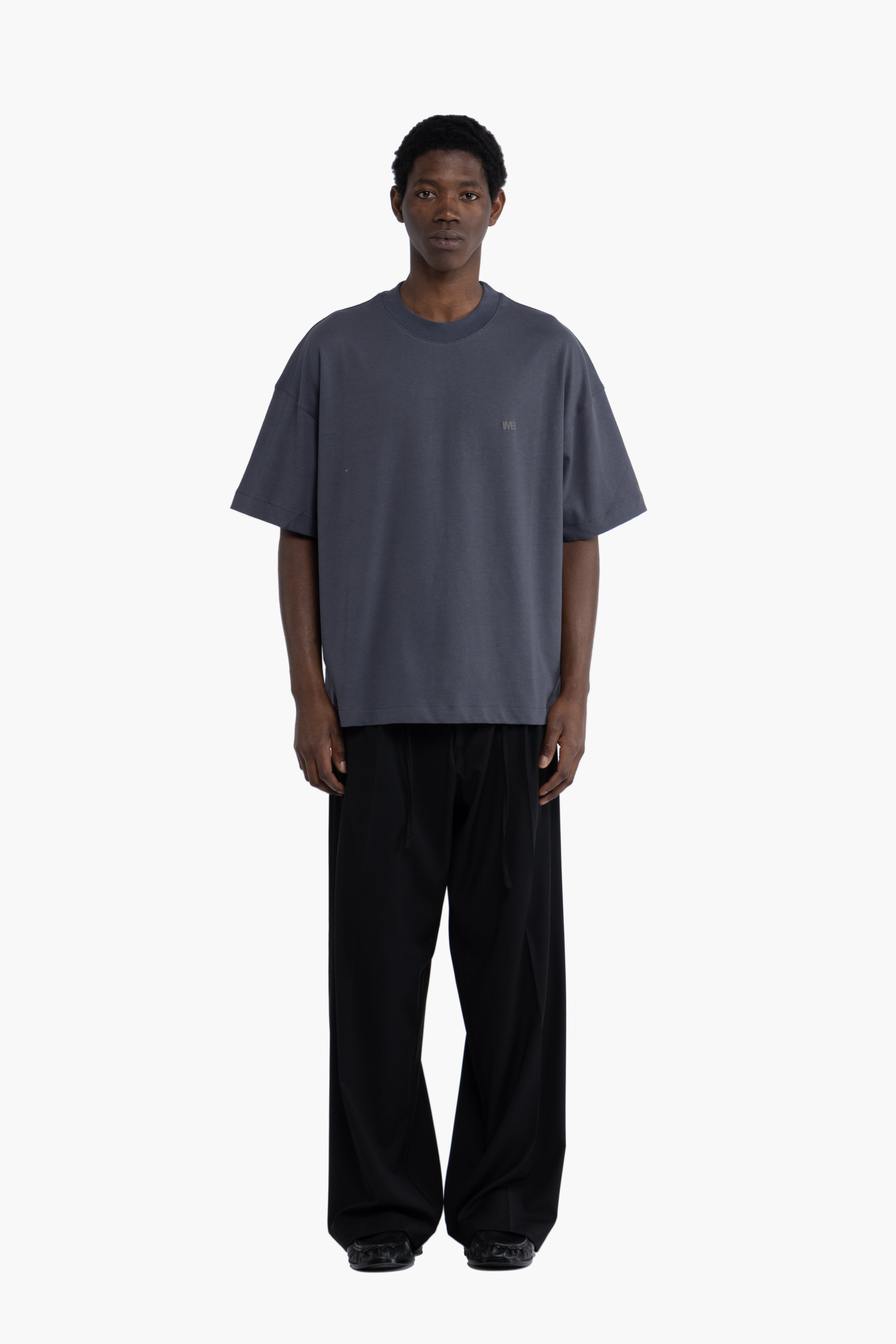 T-shirt oversize logo - Piombo