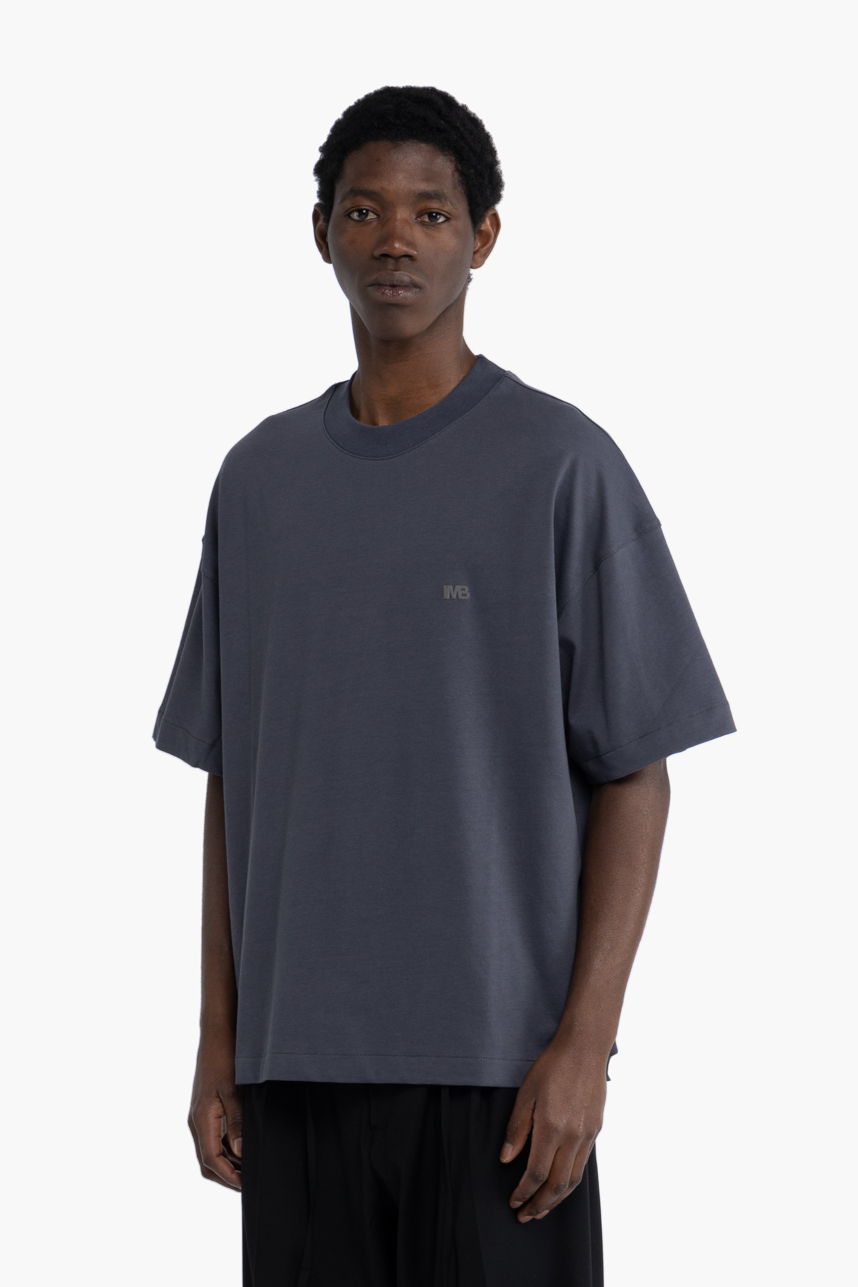 T-shirt oversize logo - Piombo
