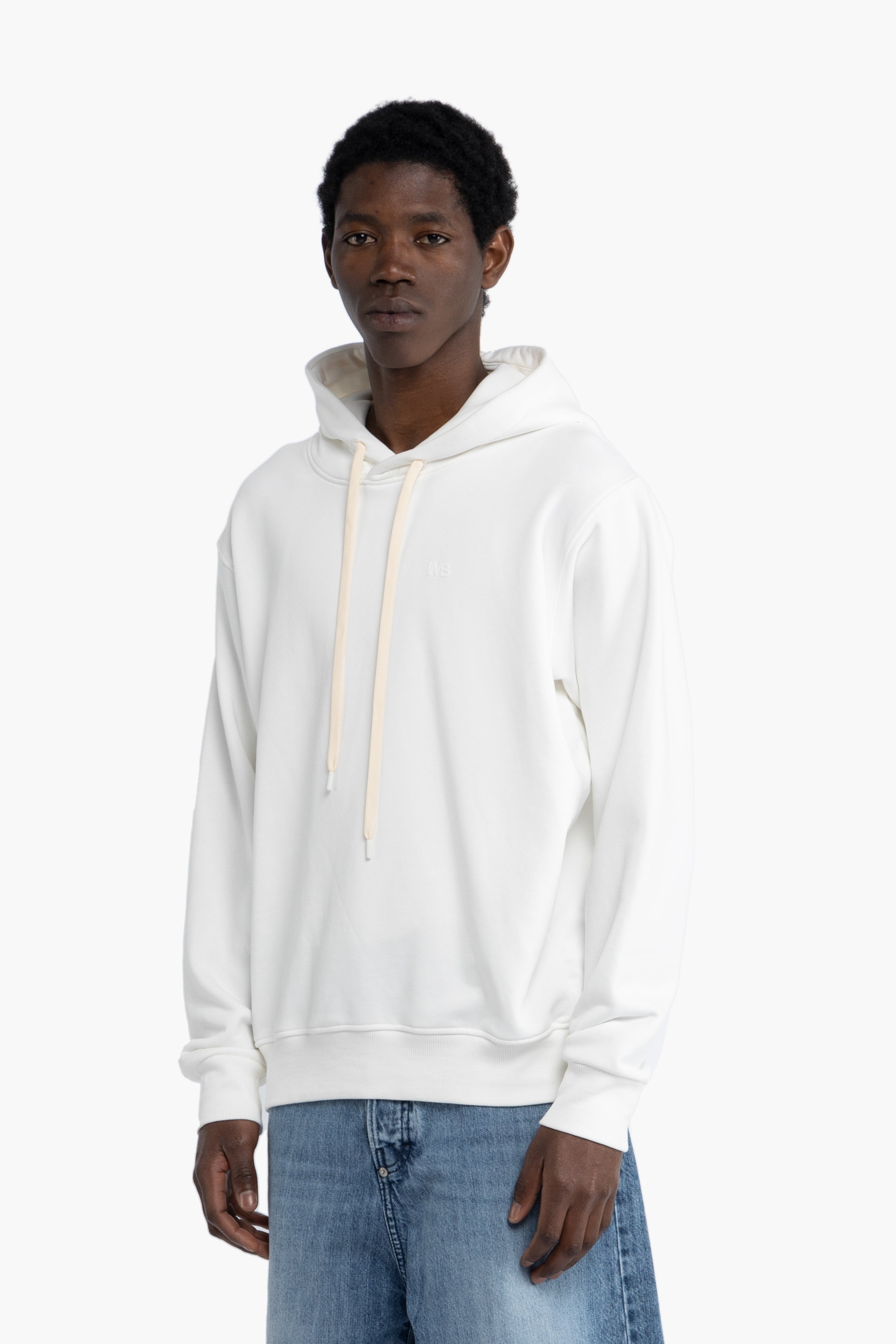 Felpa regolare con cappuccio - Panna