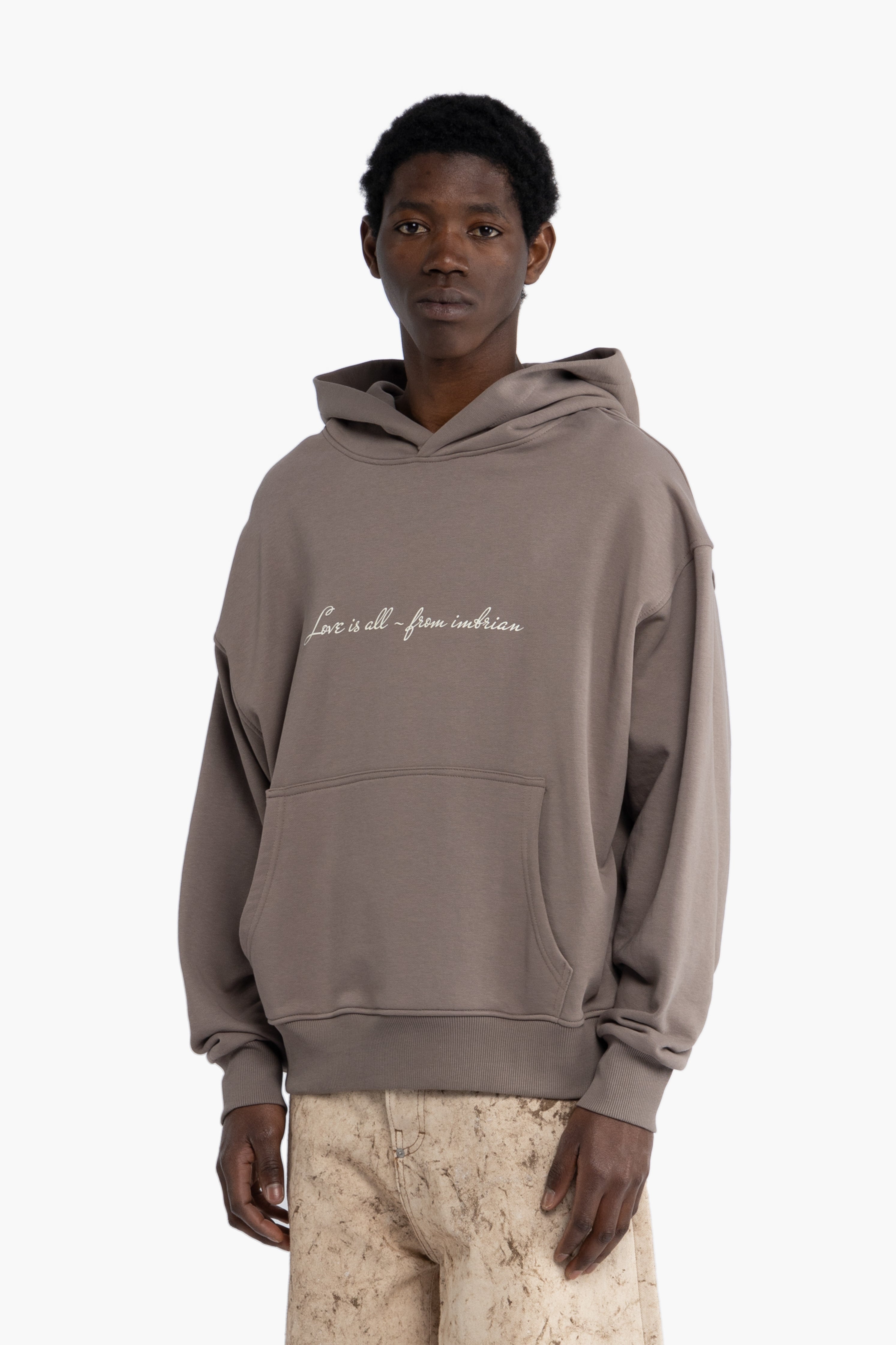 Felpa oversize con cappuccio - Taupe