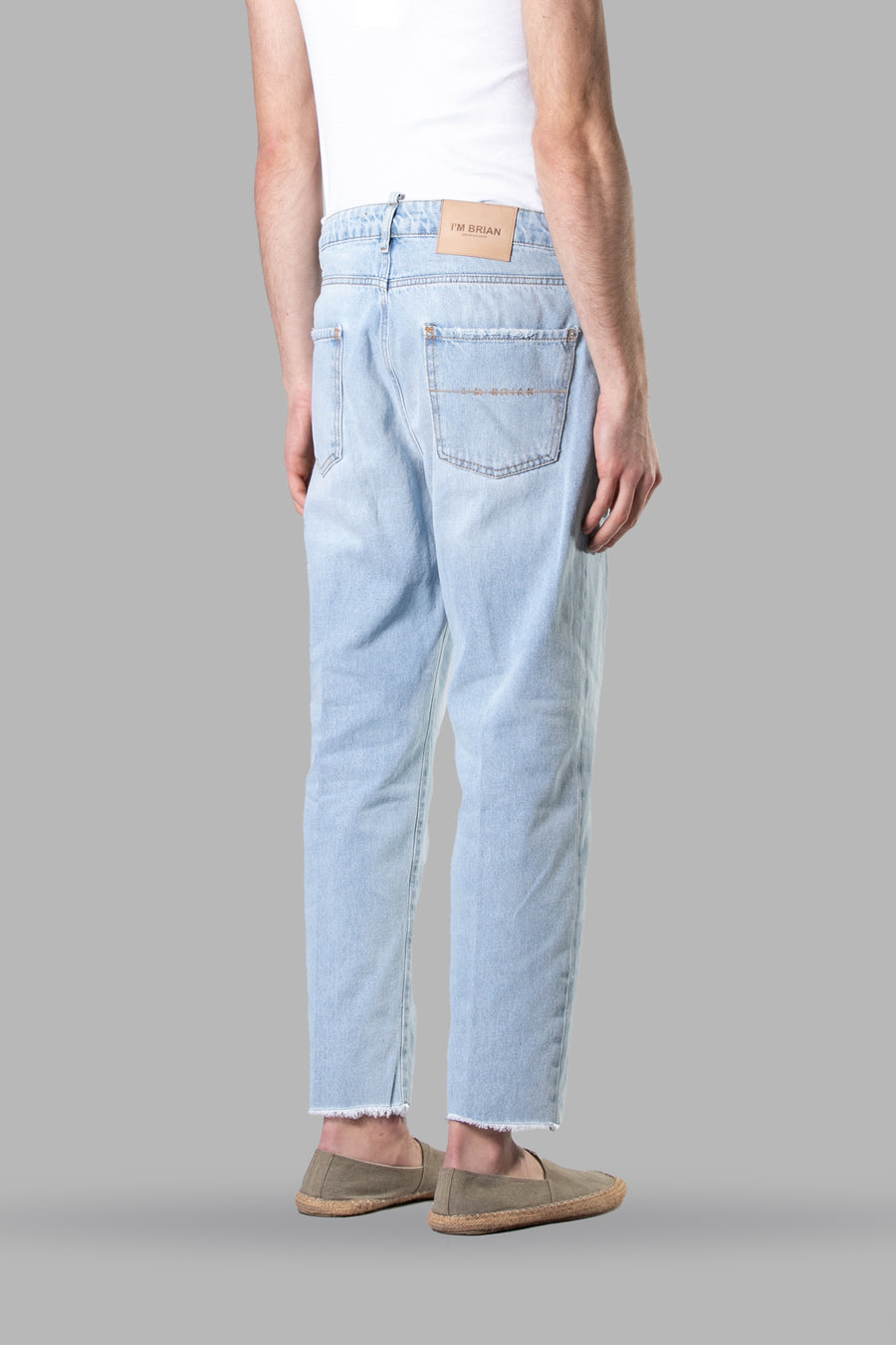 Jeans fondo taglio vivo crop fit