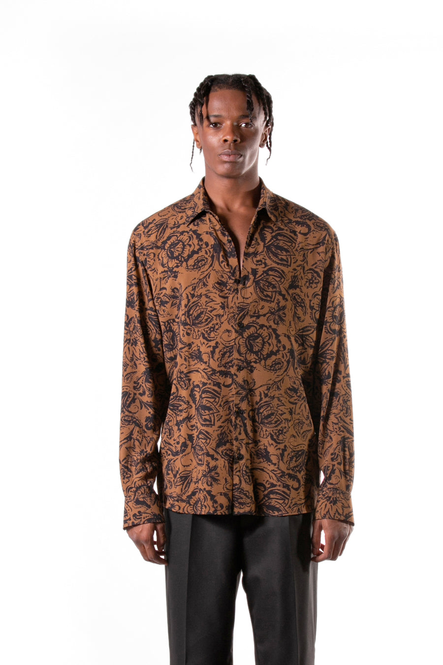 Floral patterned viscose shirt