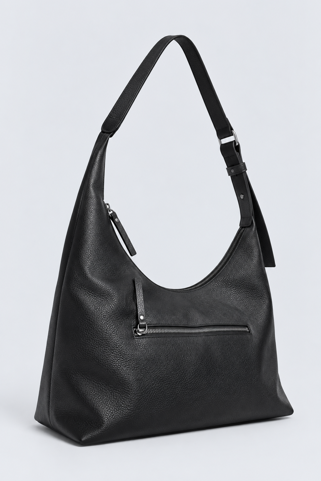 Eco-leather backpack with matt black metal logo