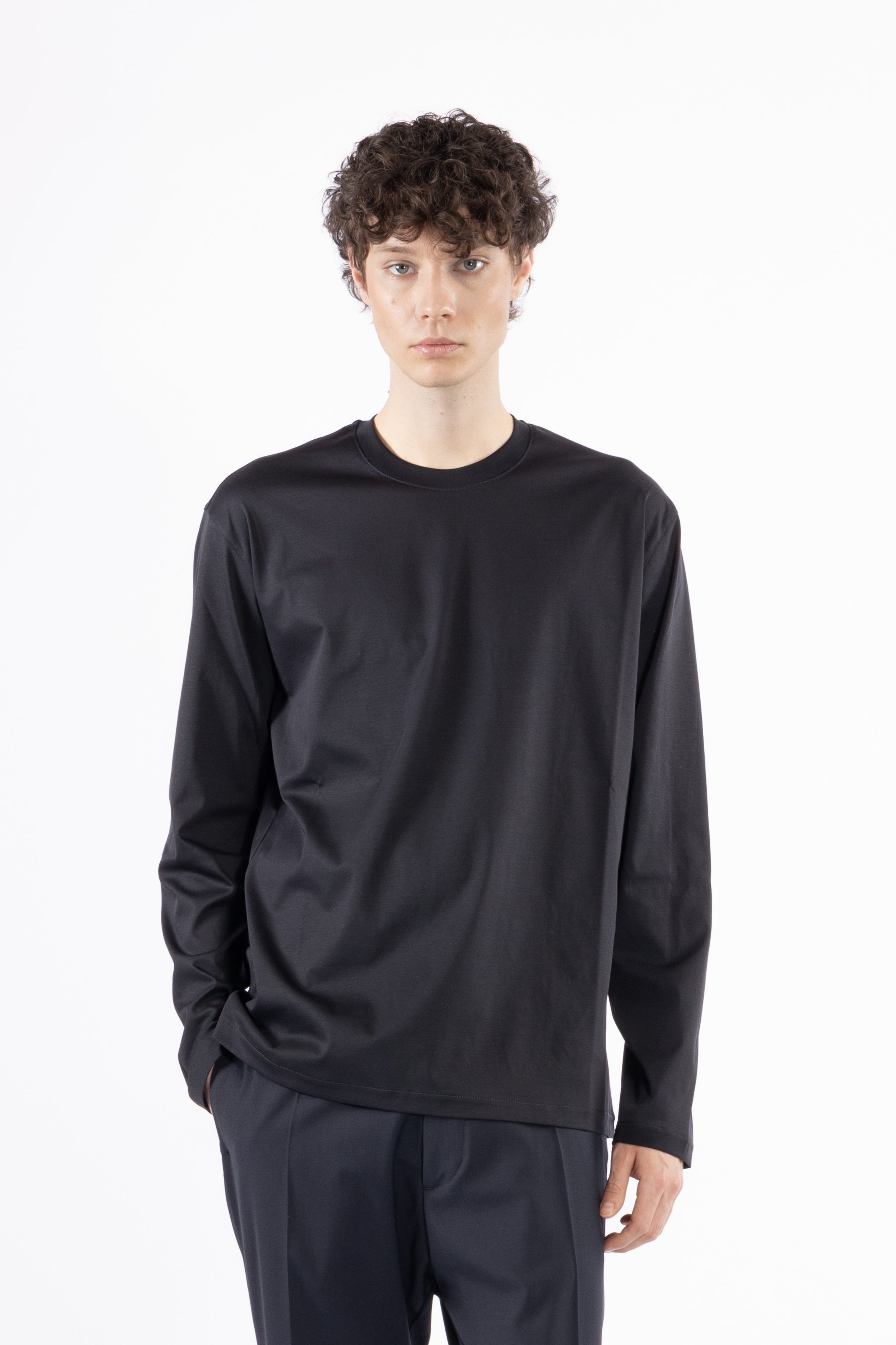 T-shirt in cotone mercerizzato - Blu