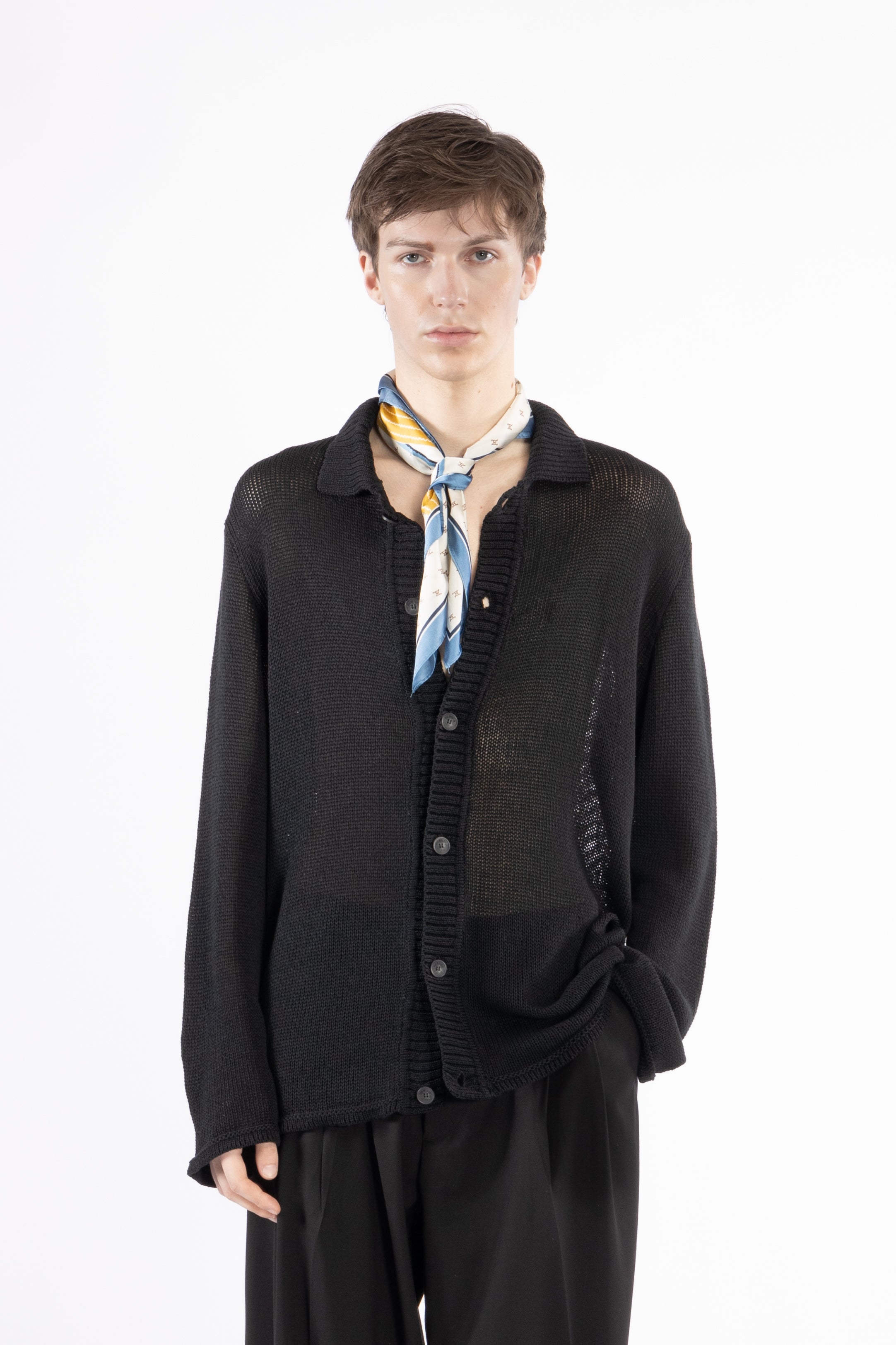 Camicia cardigan in maglia - Nero