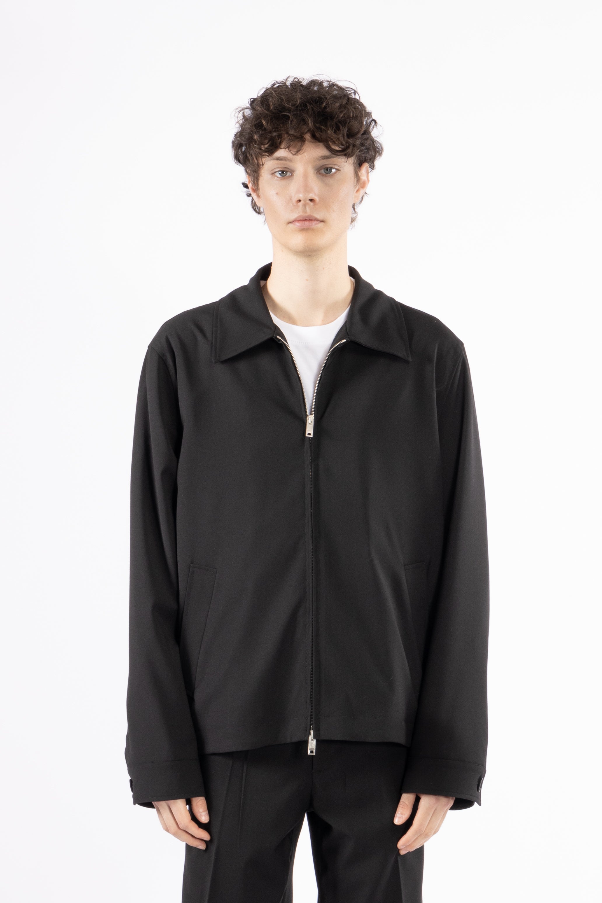 Giacca camicia con cerniera - Nero
