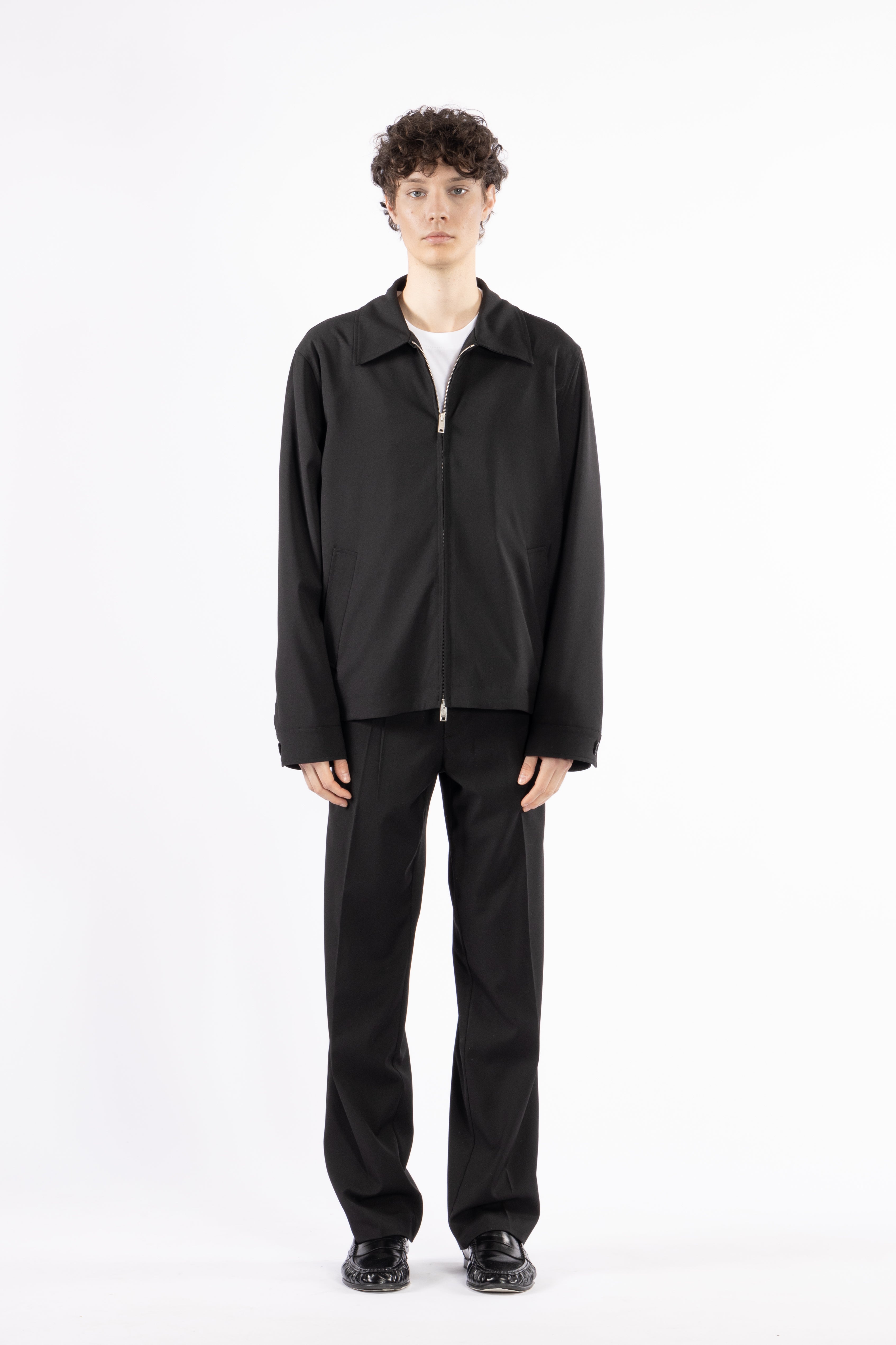 Giacca camicia con cerniera - Nero
