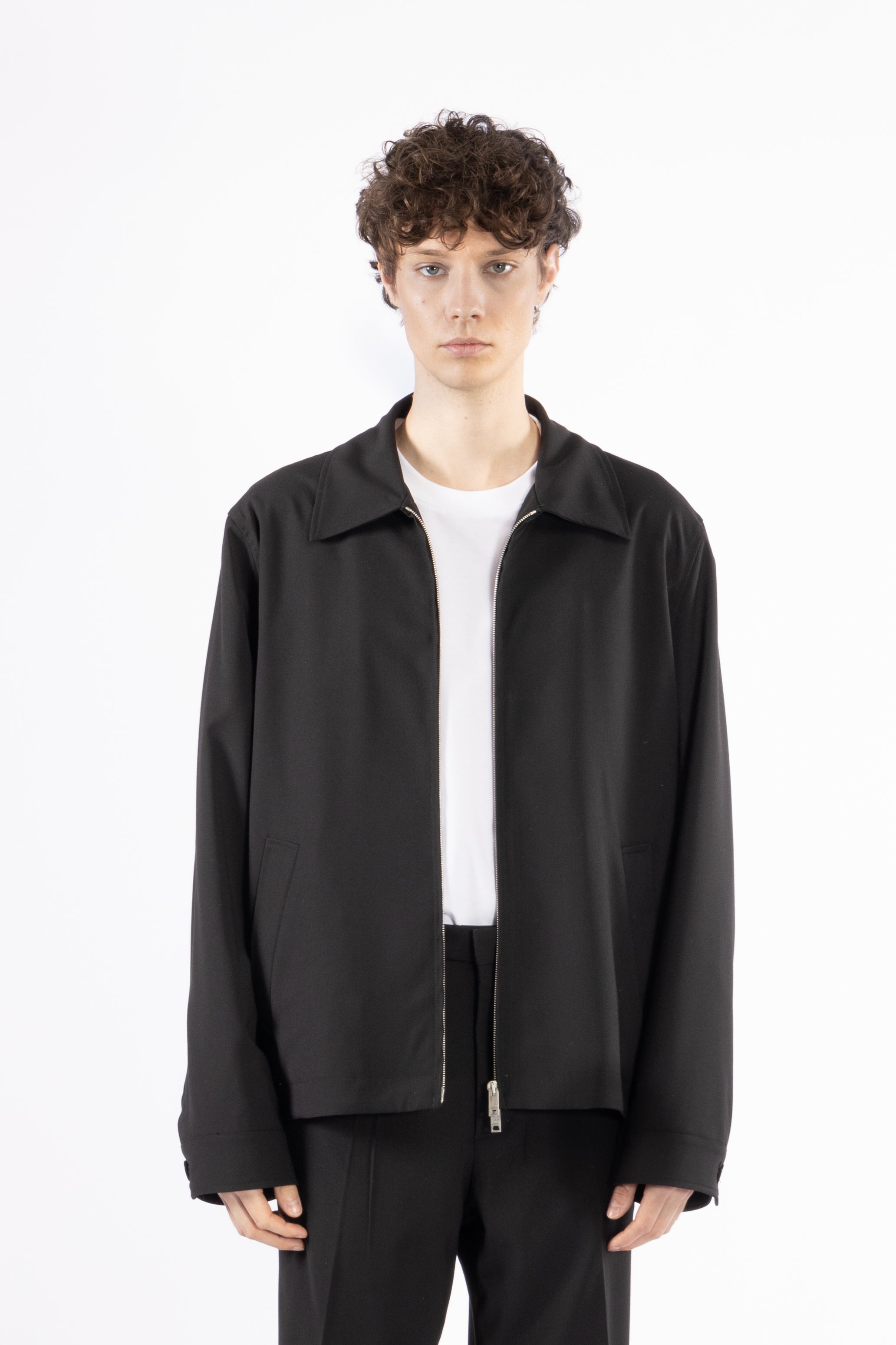 Giacca camicia con cerniera - Nero