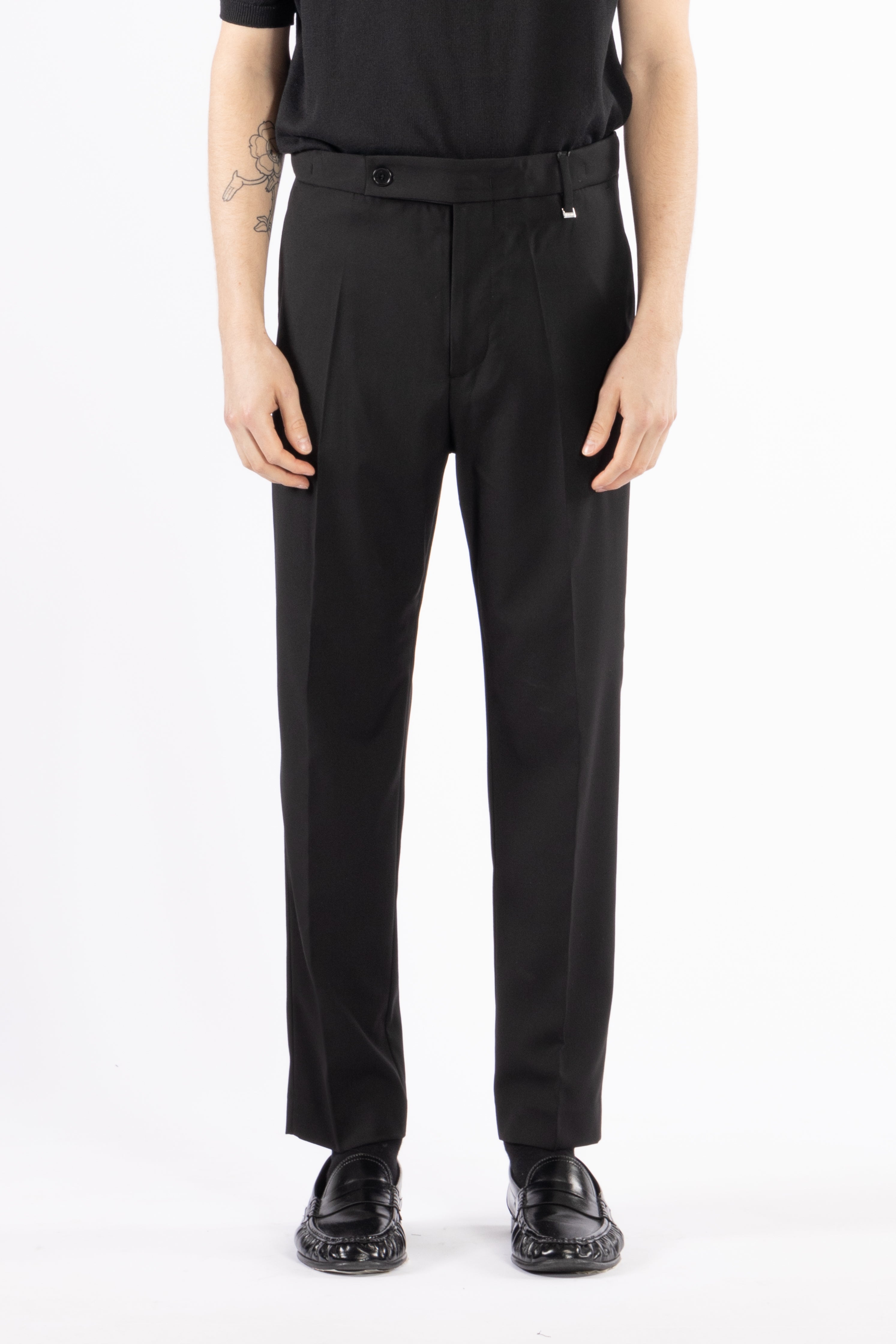 Pantalone regolare vita alta - Nero