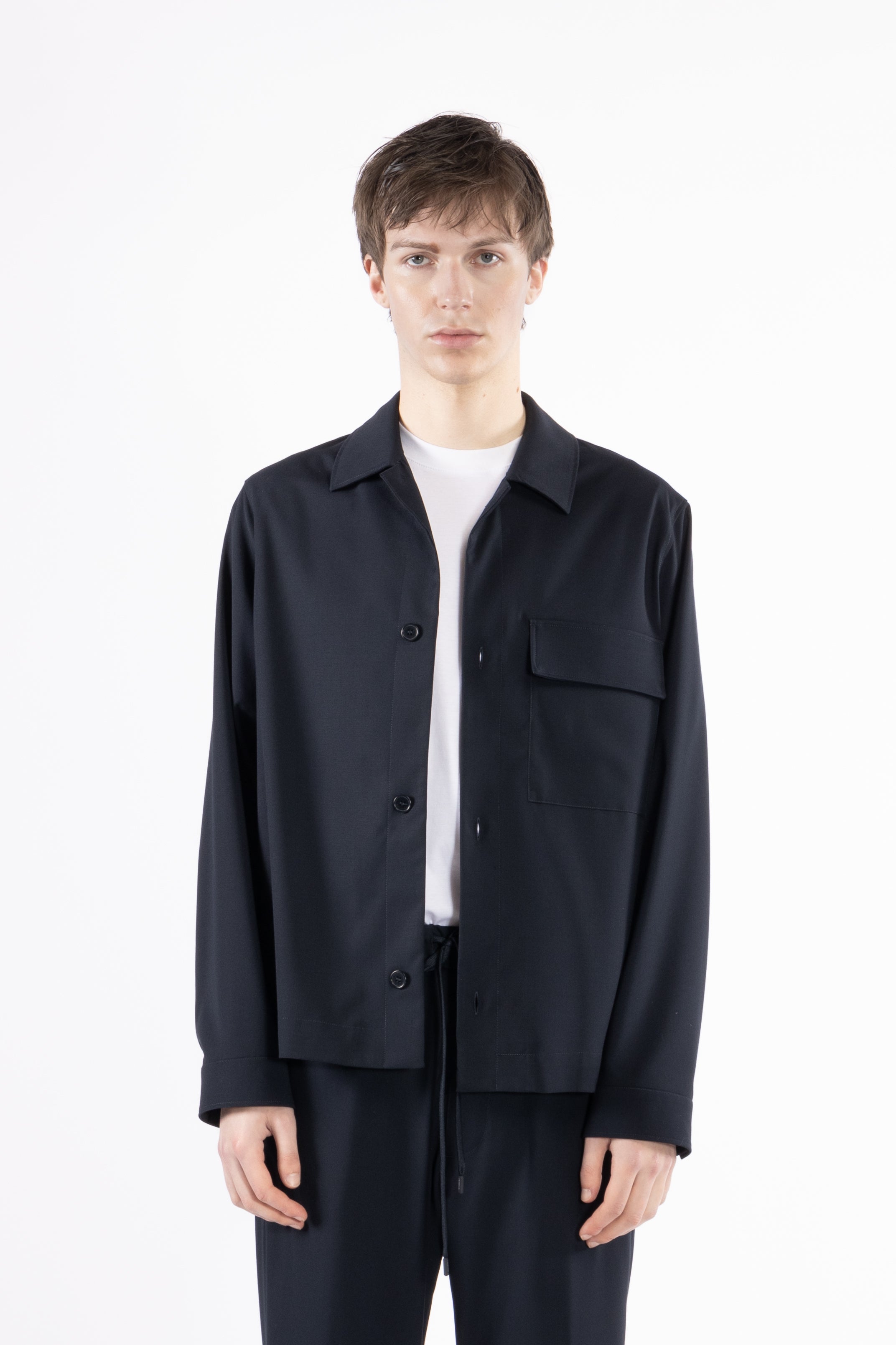 Giacca camicia sfoderata - Blu