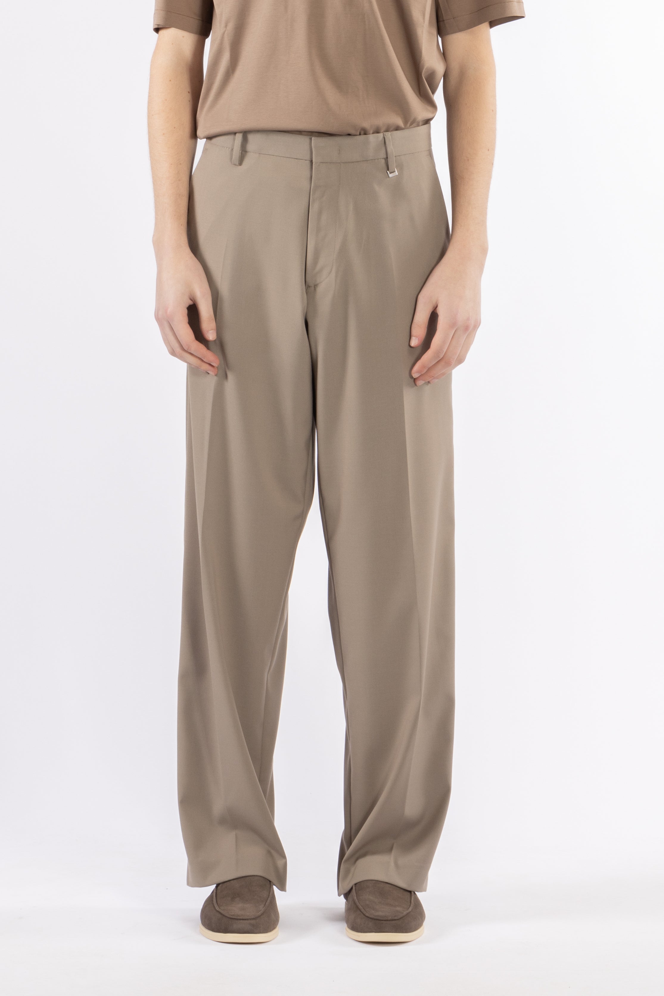 Pantalone fondo ampio - Taupe