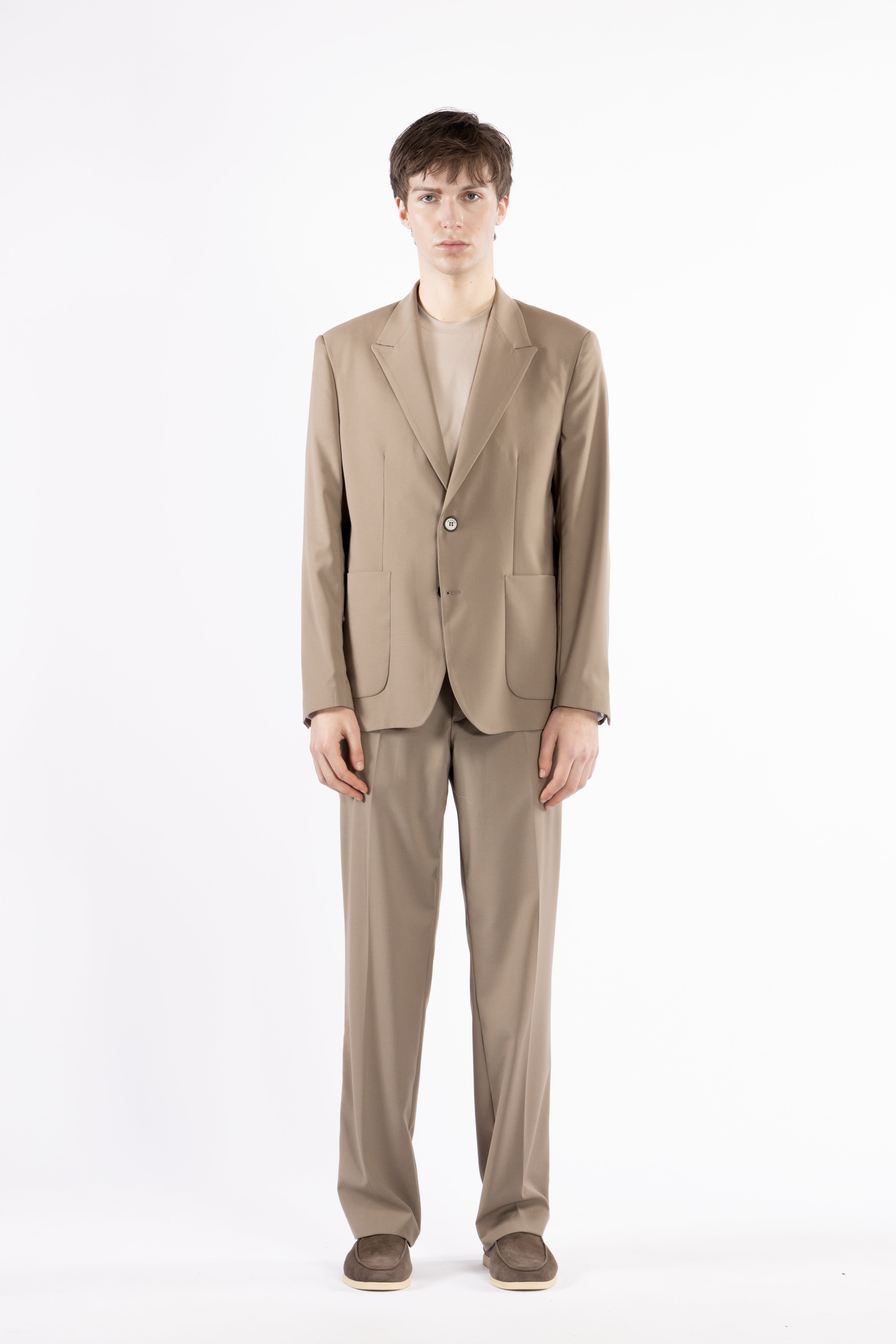 Giacca da abito tasche a toppe - Taupe