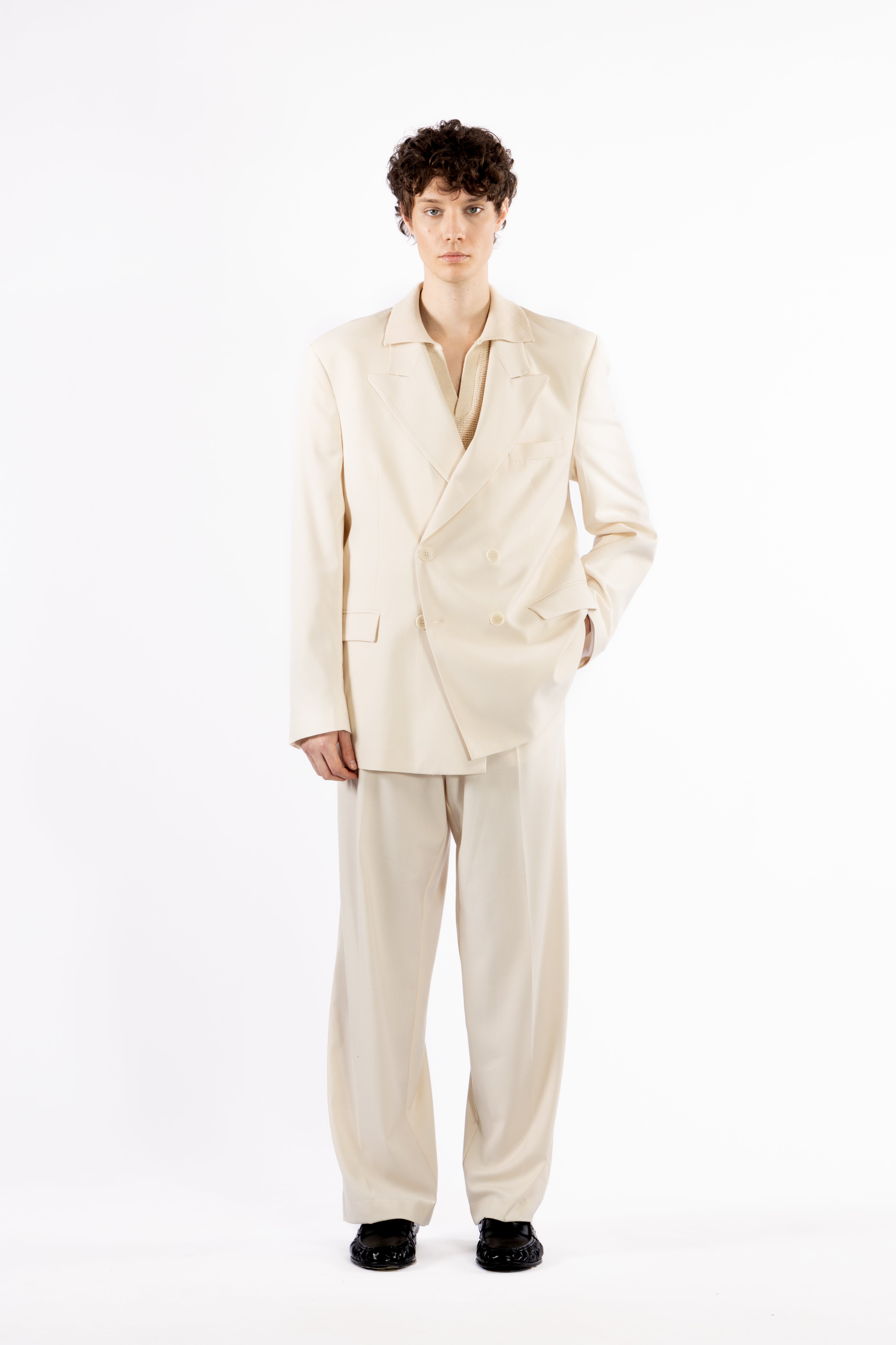 Giacca da abito oversize - Panna