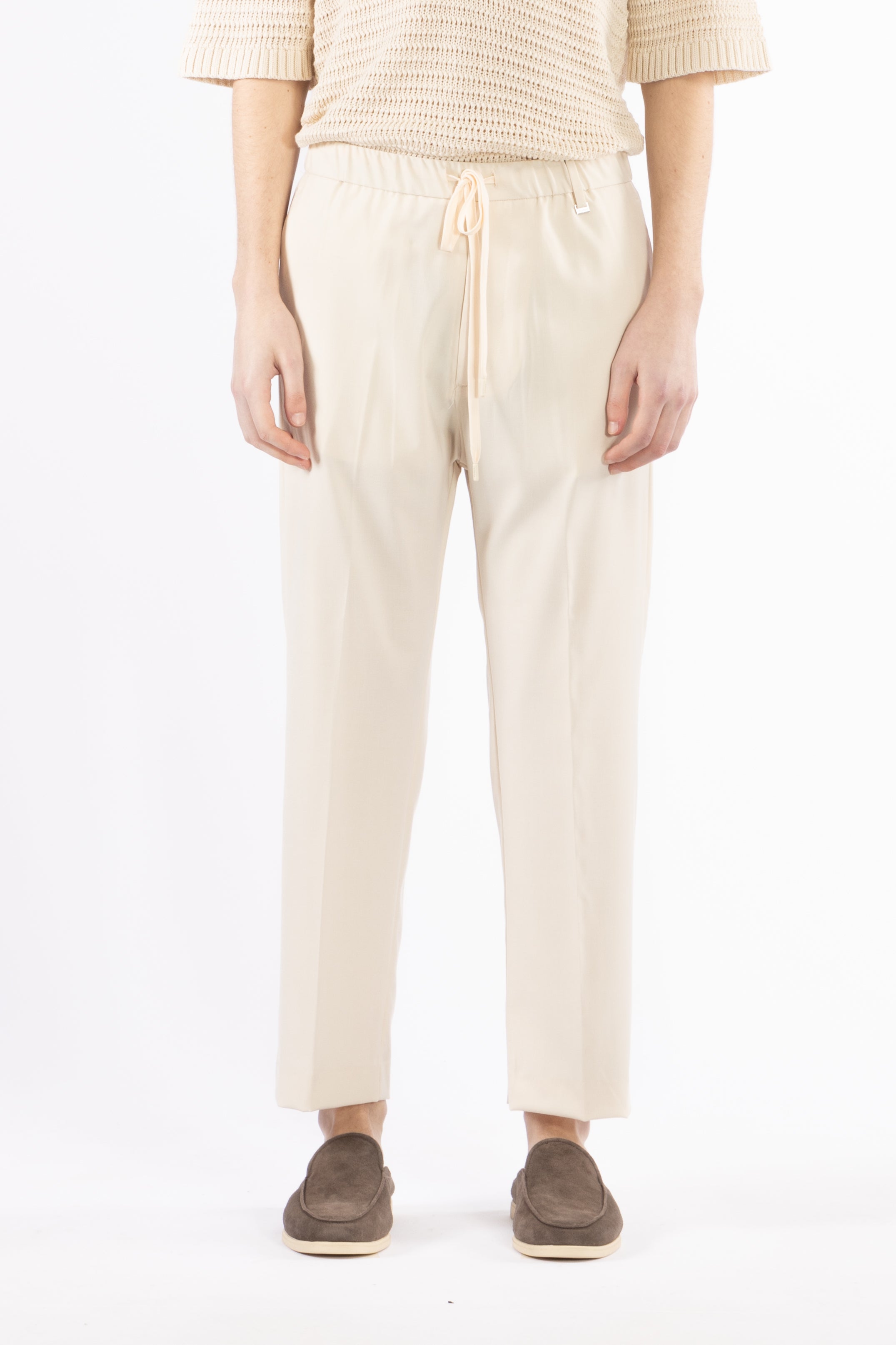 Pantalone con coulisse - Panna