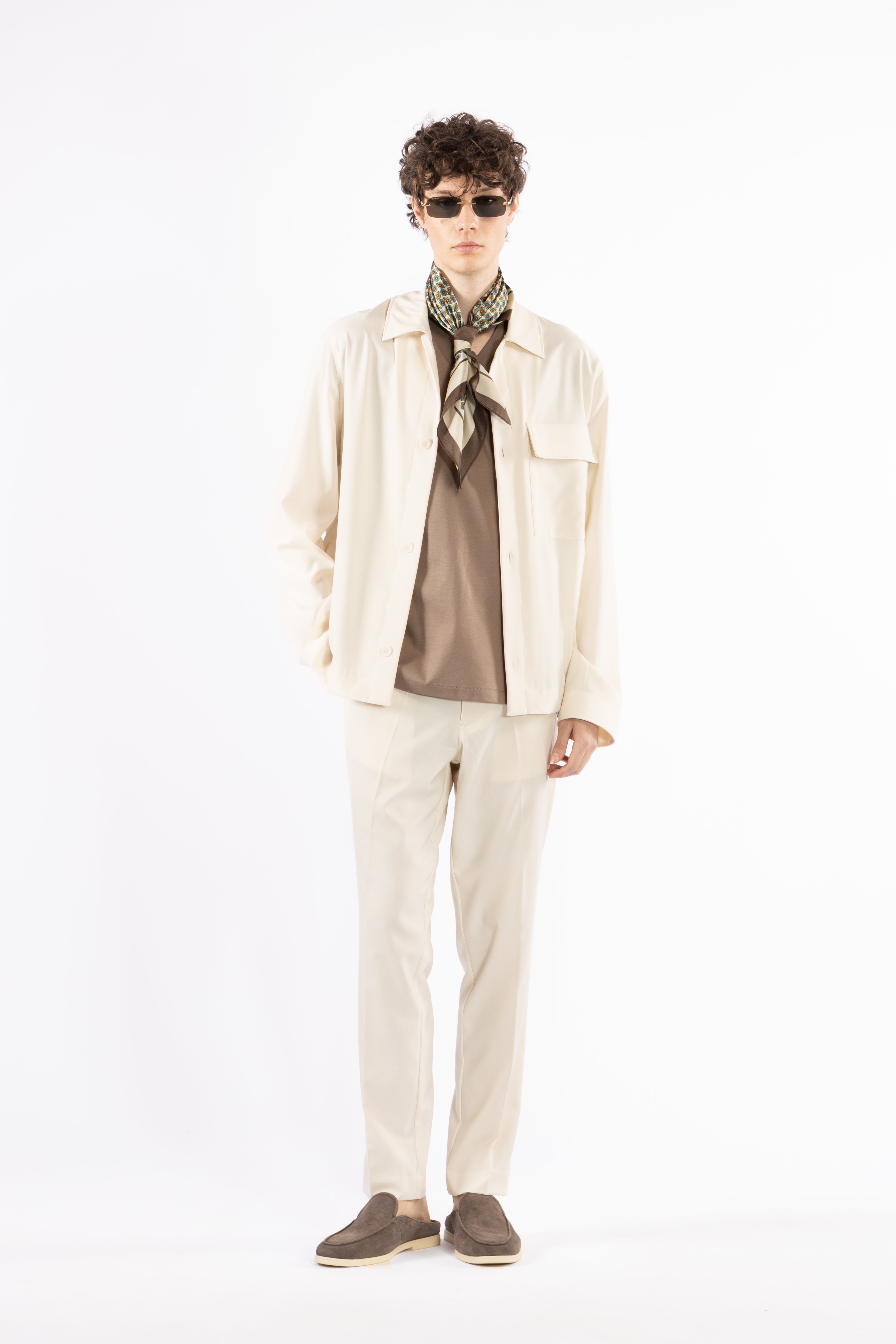 Giacca camicia sfoderata - Panna