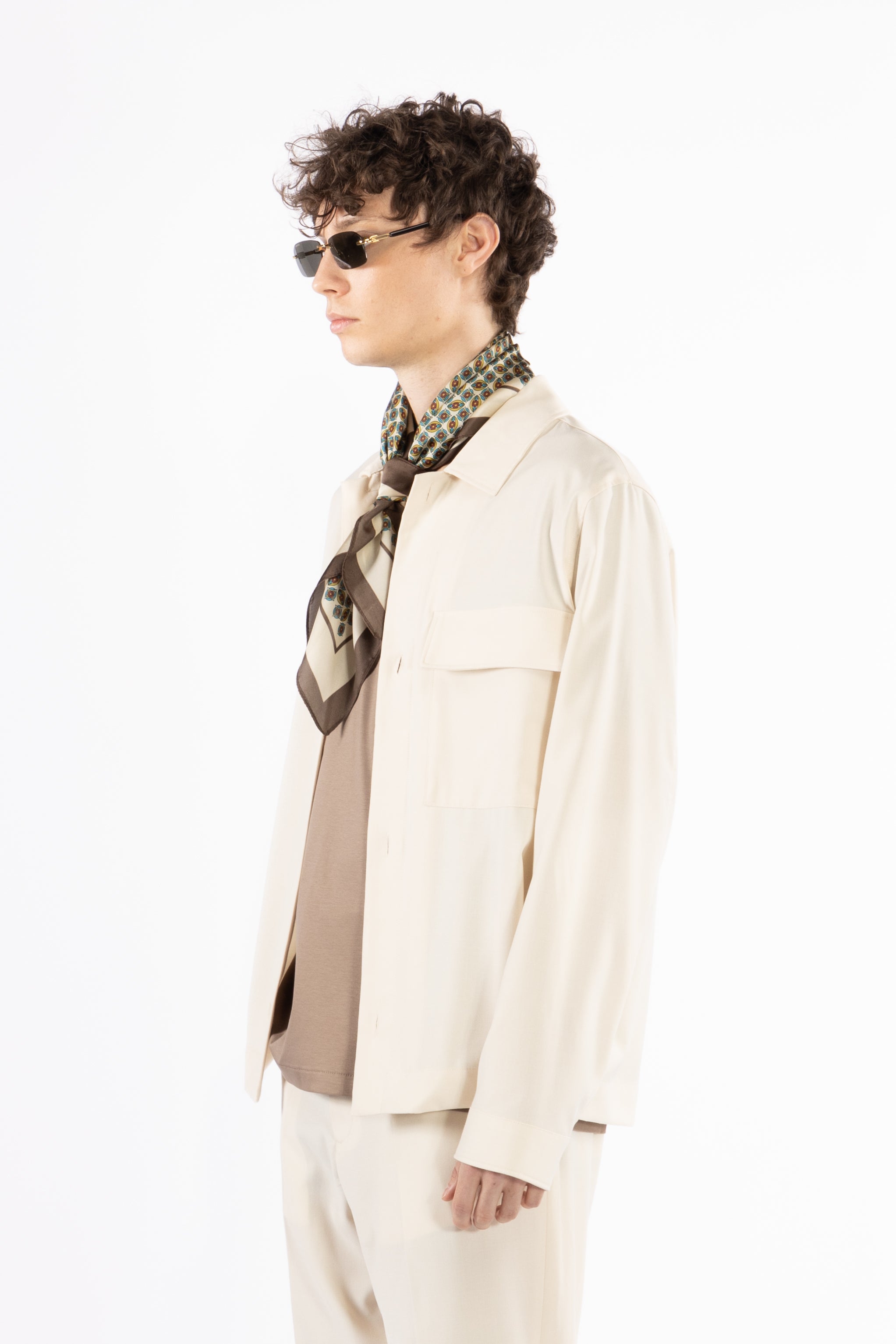 Giacca camicia sfoderata - Panna