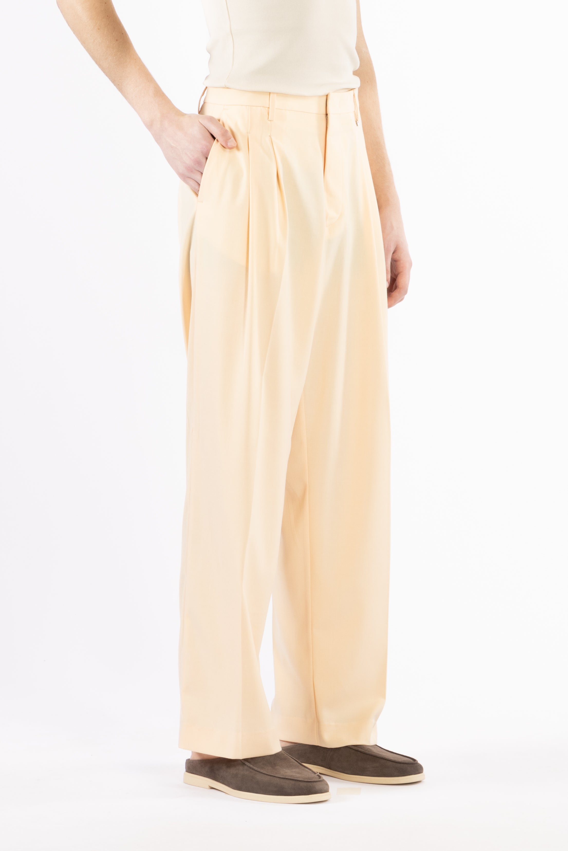 Pantalone fondo ampio con pinces - Pesca