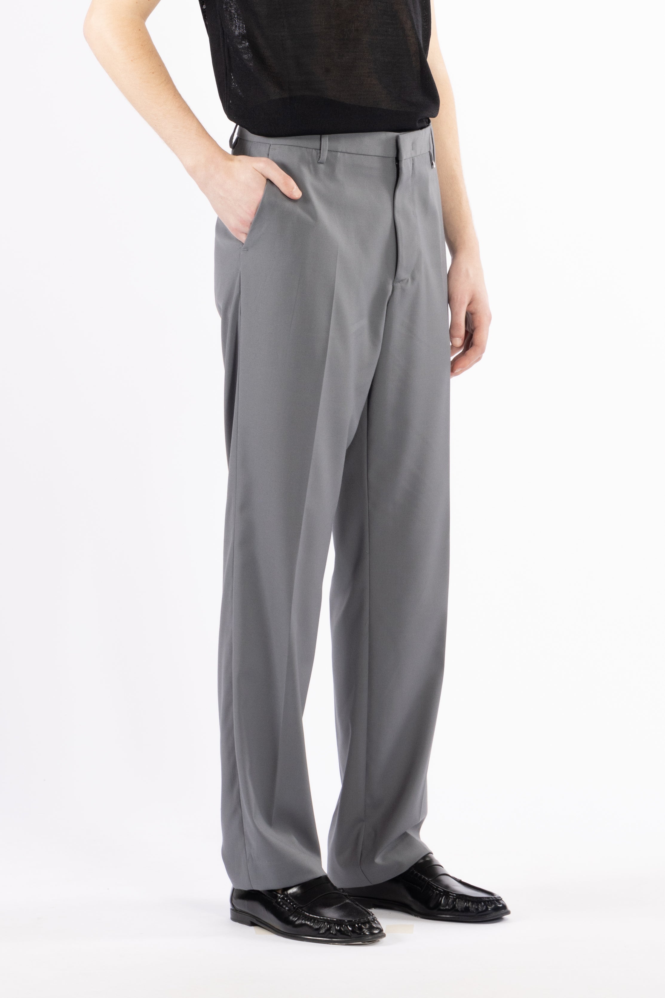 Pantalone gamba dritta - Grigio